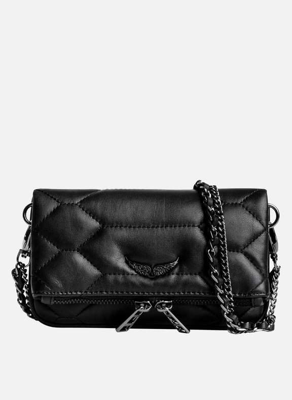 Pochette matelassée en cuir rock nano xl Noir by ZADIG&VOLTAIRE ZADIG&VOLTAIRE Pochette matelassée en cuir rock nano xl Noir