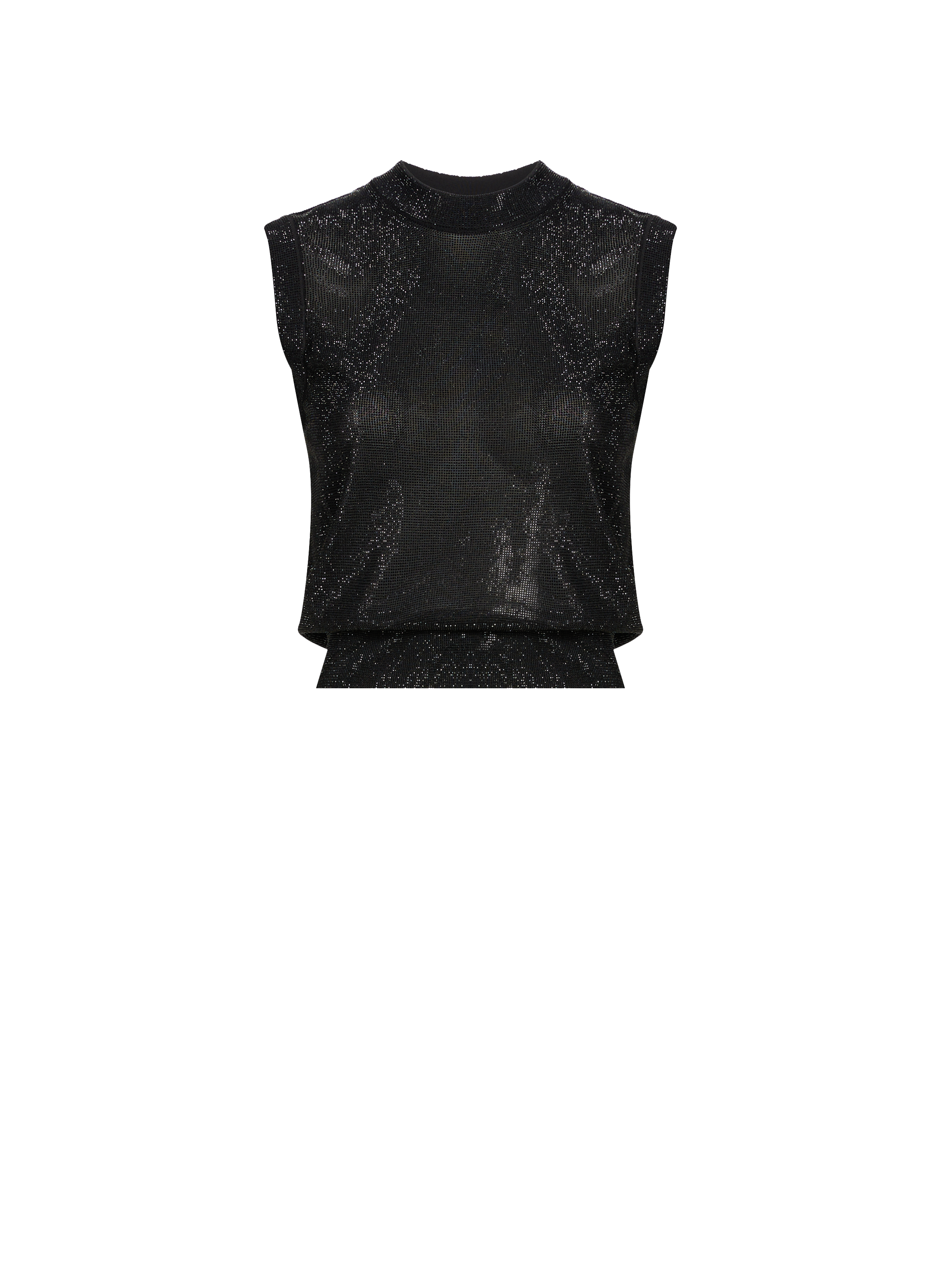 Top sans manches à strass transparent ALEXANDER WANG Noir