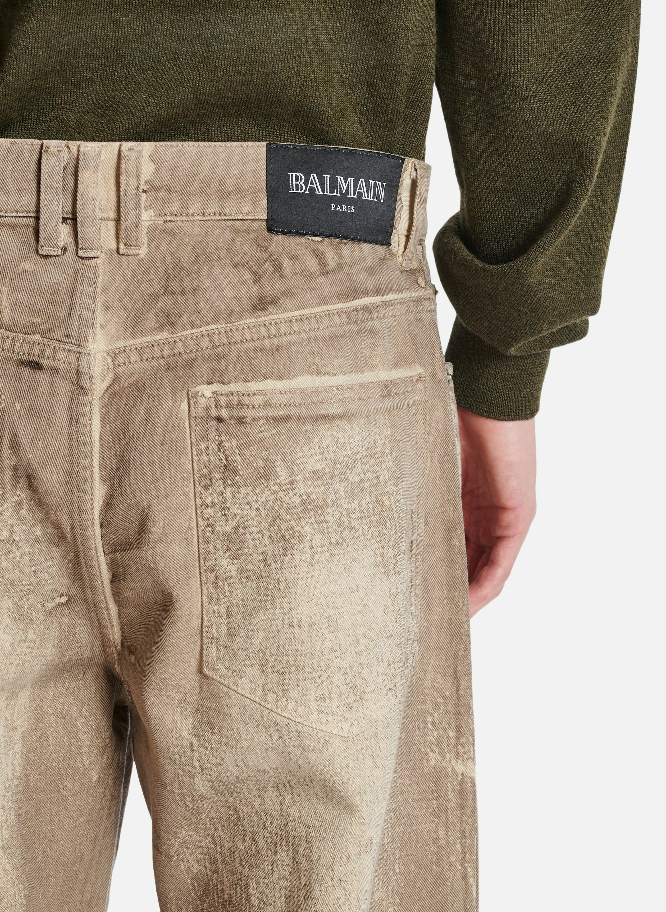 Jean loose en denim beige wash BALMAIN Beige