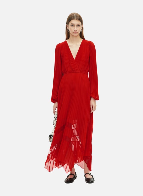 Robe longue plissée Rouge by THE KOOPLES THE KOOPLES Robe longue plissée Rouge