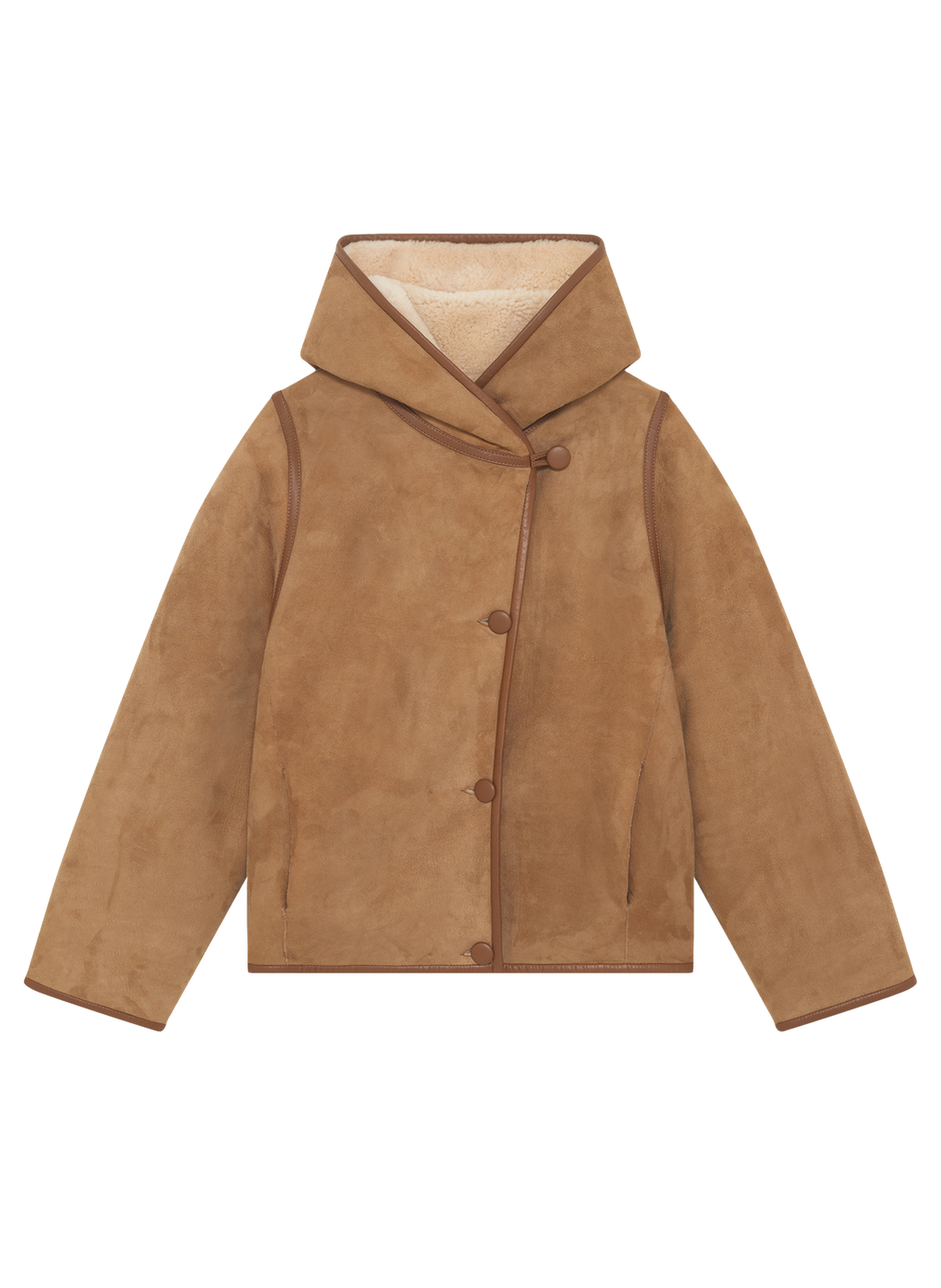 Peau lainée réversible à capuche - mira PABLO Beige