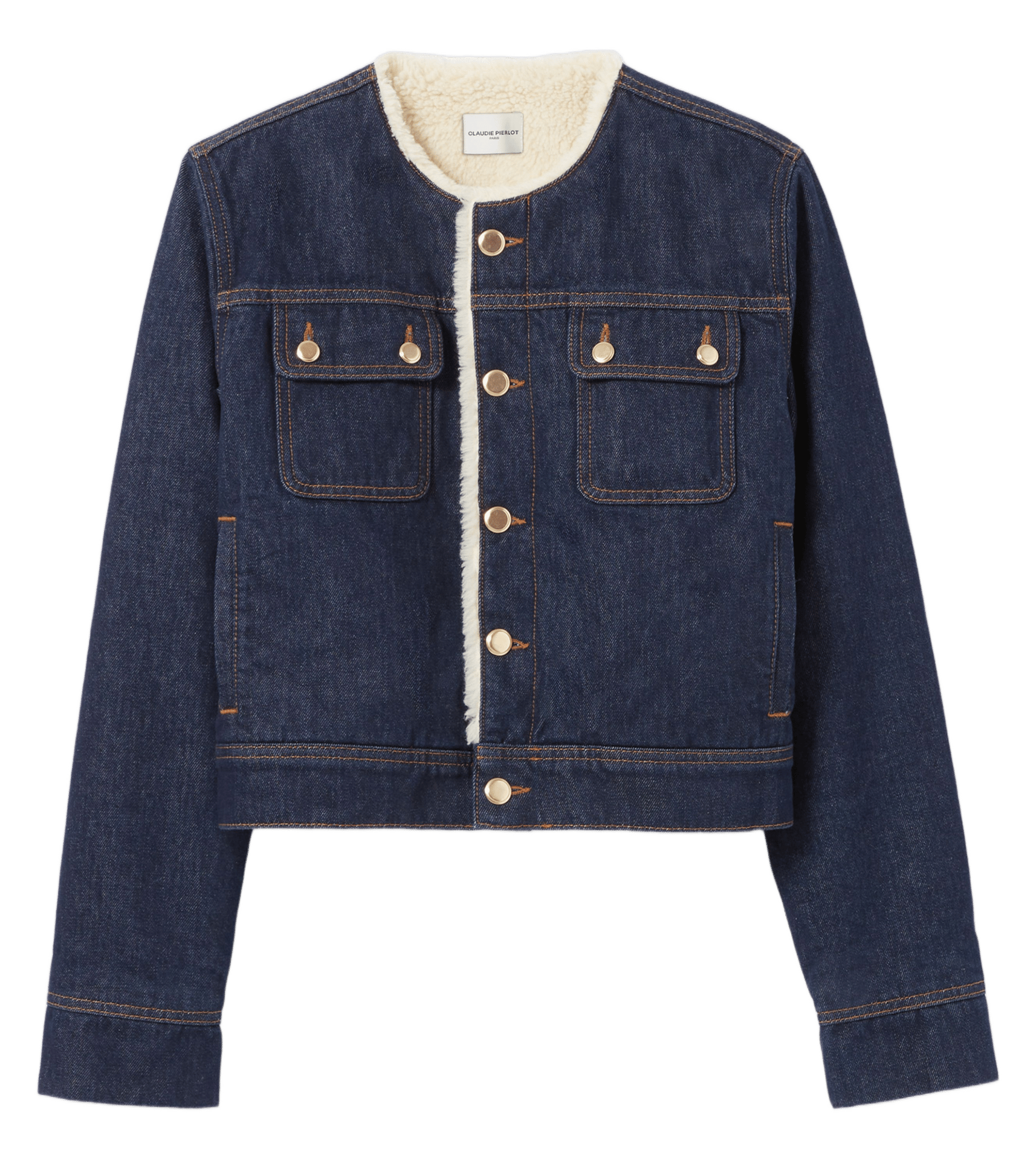 Veste en jean col rond valya CLAUDIE PIERLOT Bleu