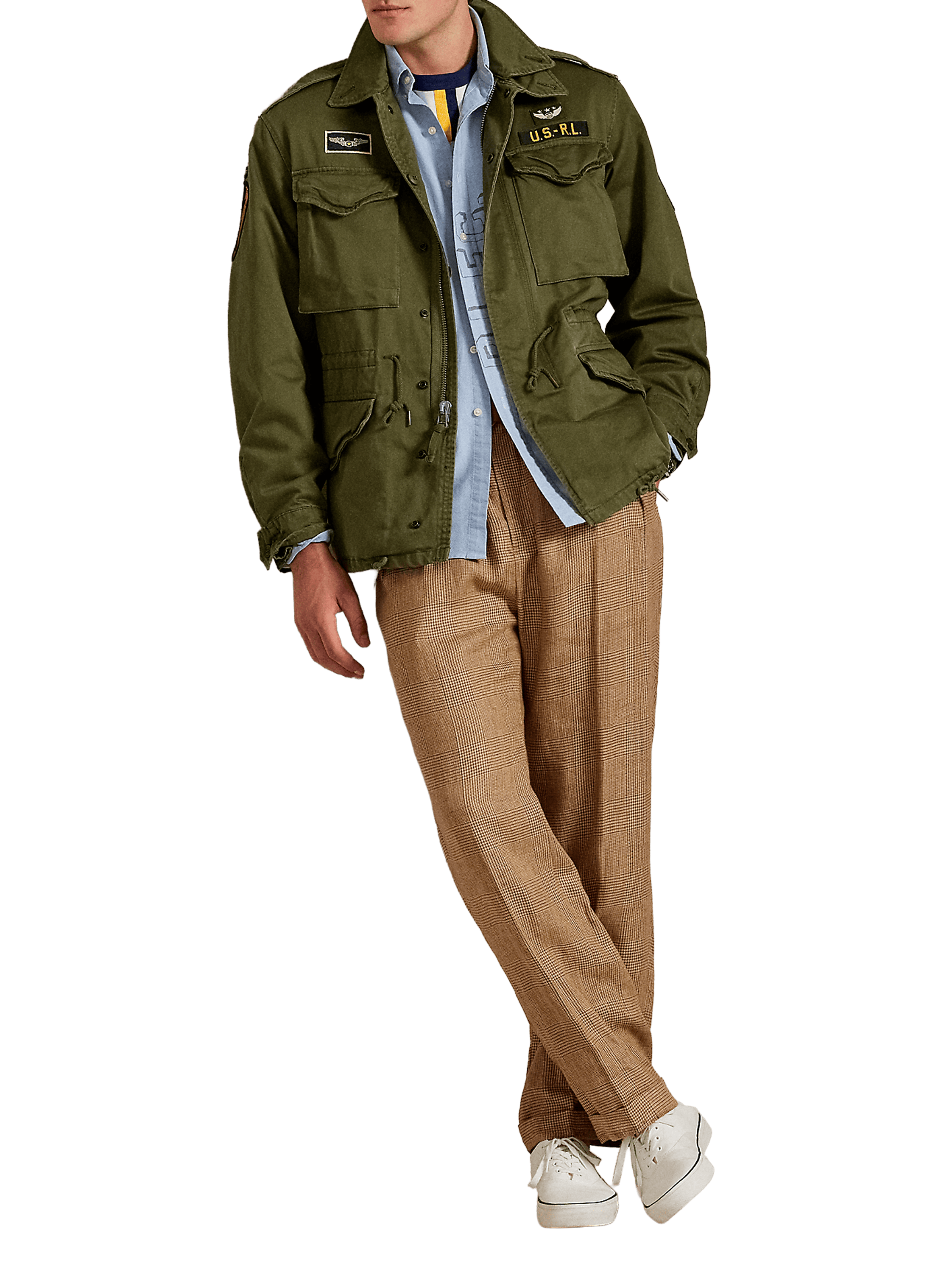 Blouson droit en coton POLO RALPH LAUREN Vert