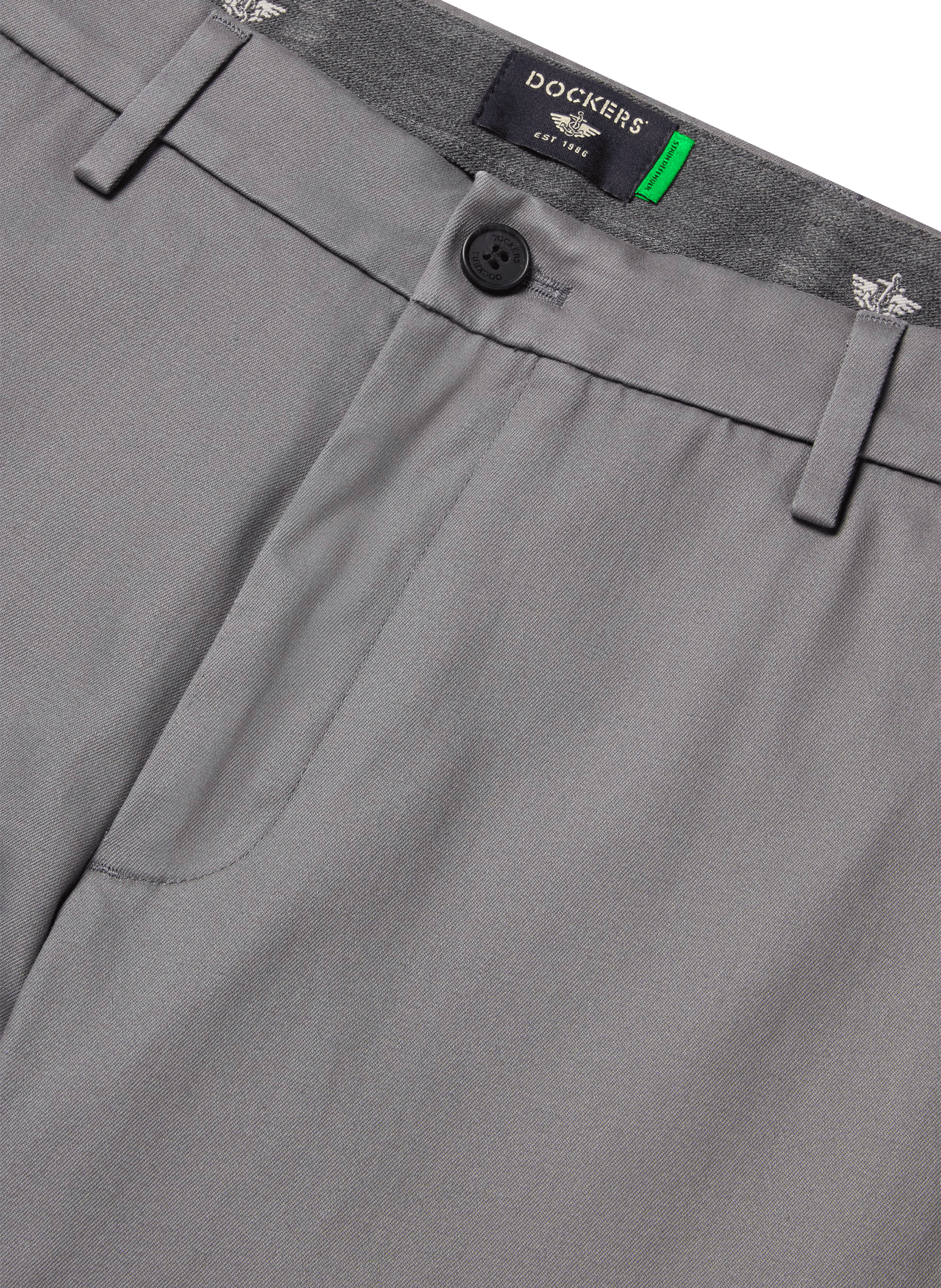 Pantalon uni en coton DOCKERS Gris