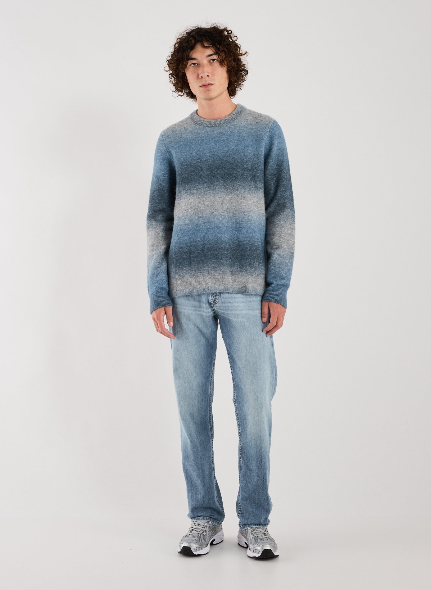 Pull col rond en laine mélangée SAMSOE SAMSOE Bleu