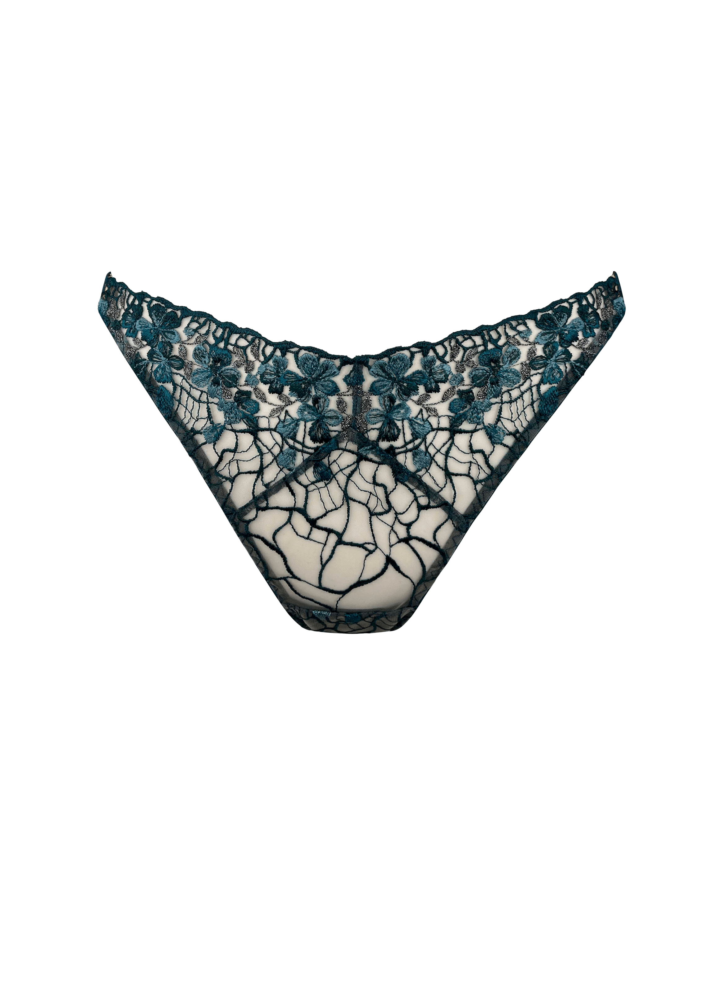 BORDELLE Amelia Lace and Embroidery Culottes Blue
