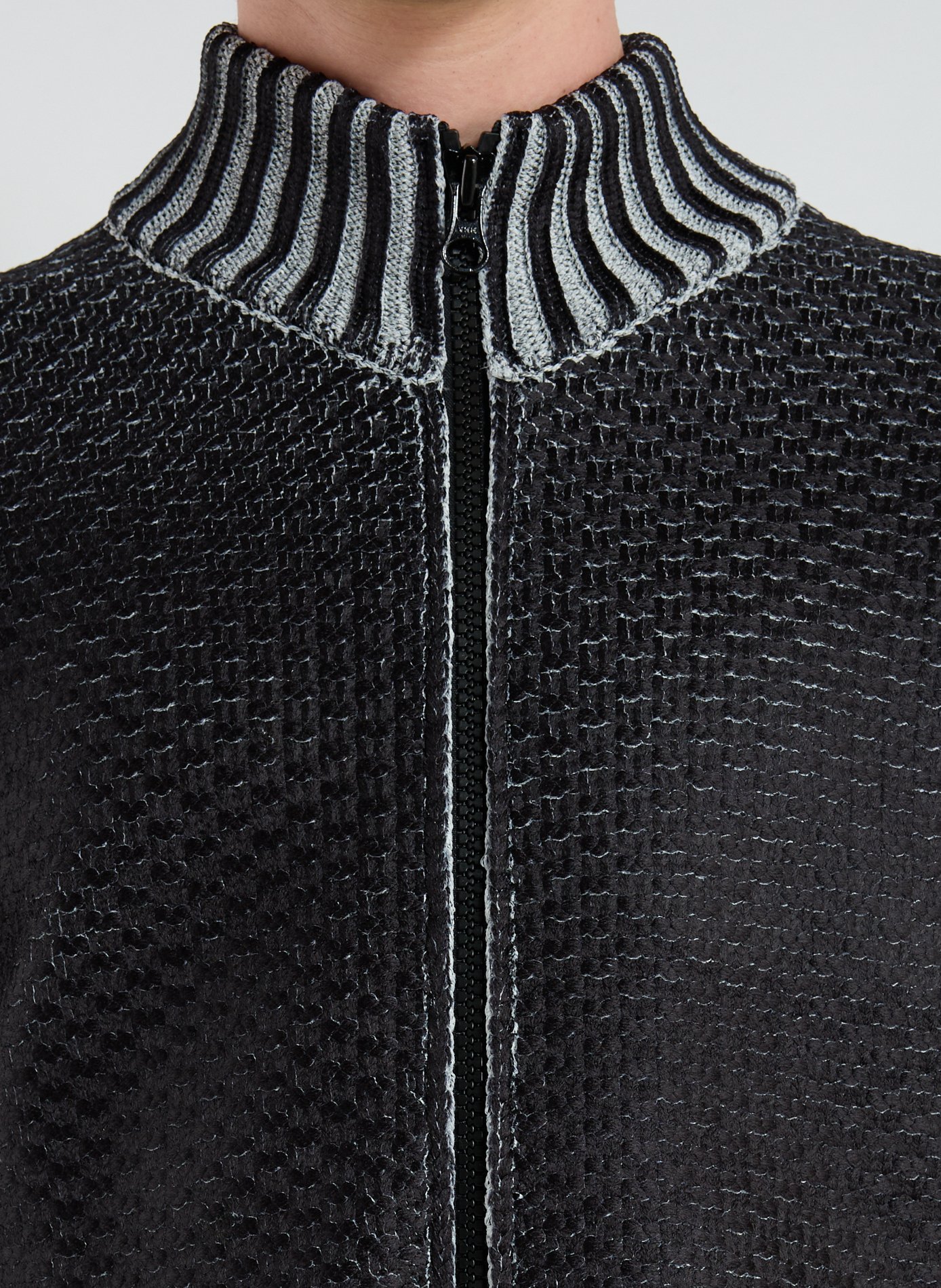 Pull zippé col montant STONE ISLAND Gris