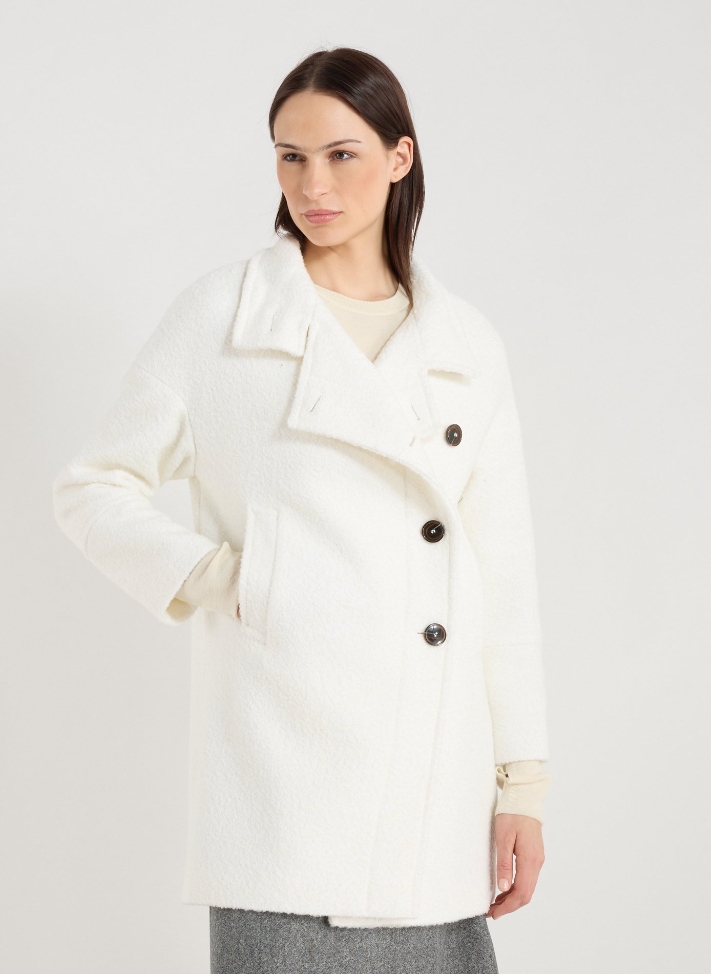 TRENCH & COAT Manteau en laine mélangée  Blanc