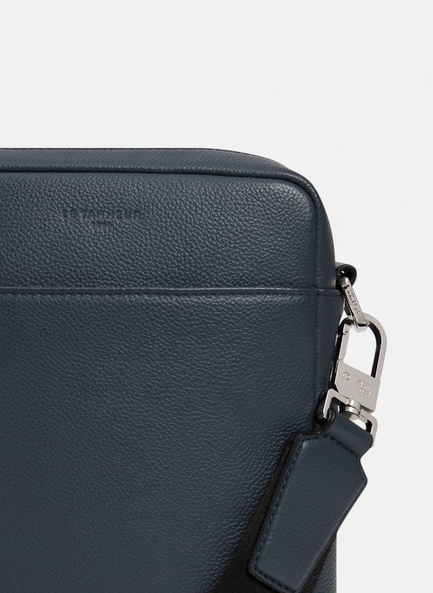 Petite sacoche zippée marceau en cuir grainé LE TANNEUR Bleu