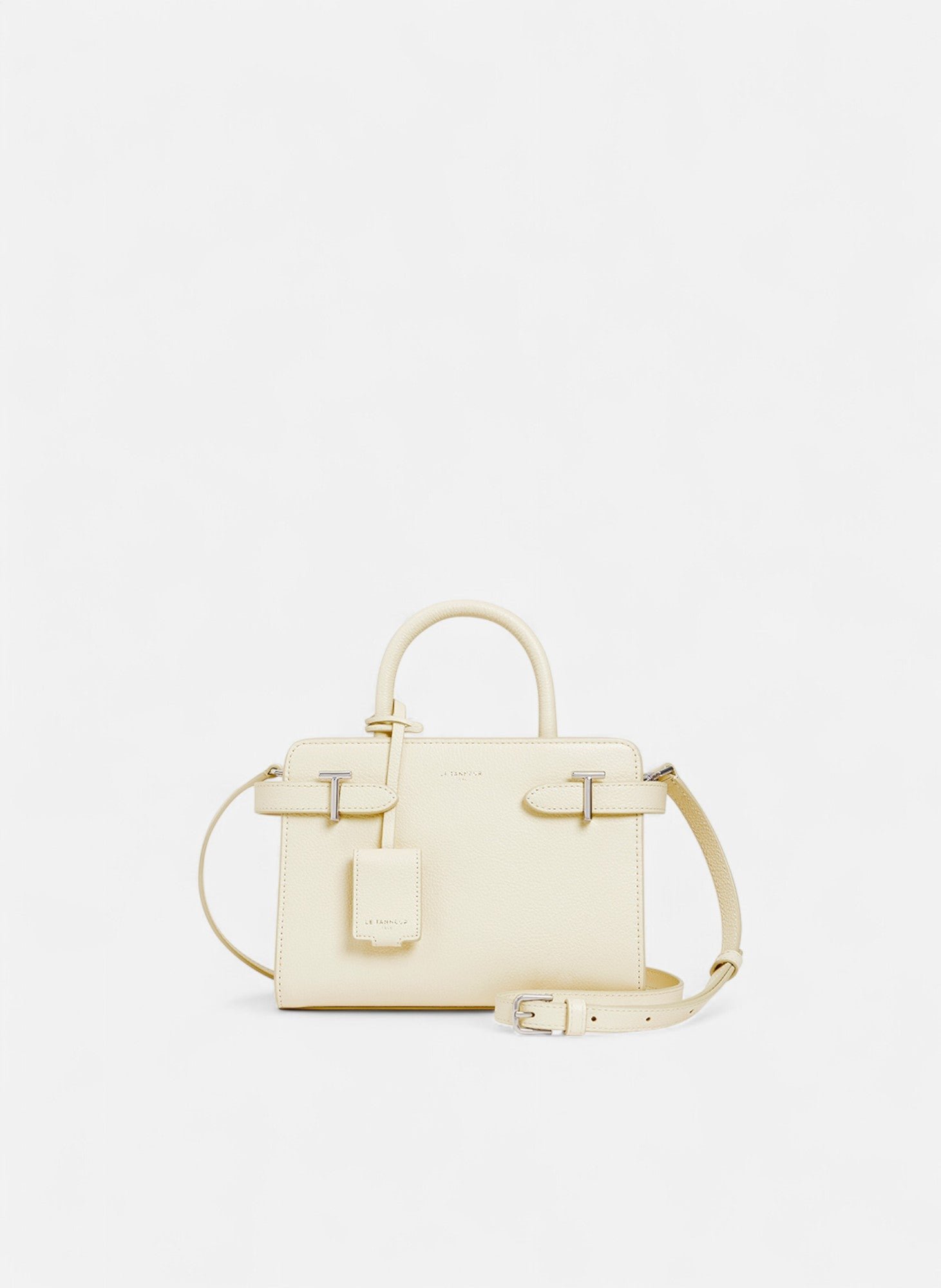 Petit sac à main emilie en cuir grainé LE TANNEUR Blanc