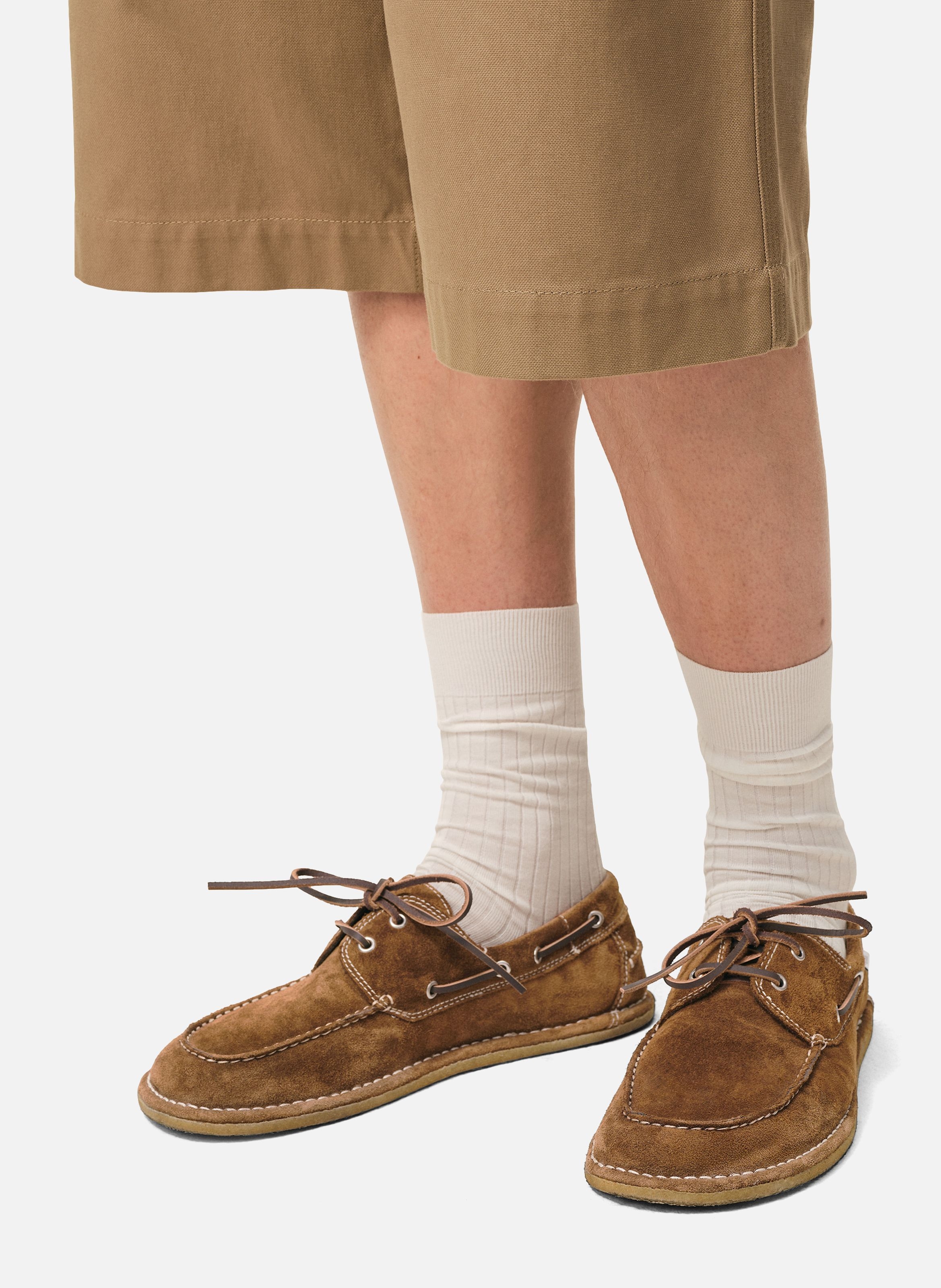 Chaussures bateau unisexes en cuir de veau AMI PARIS Marron