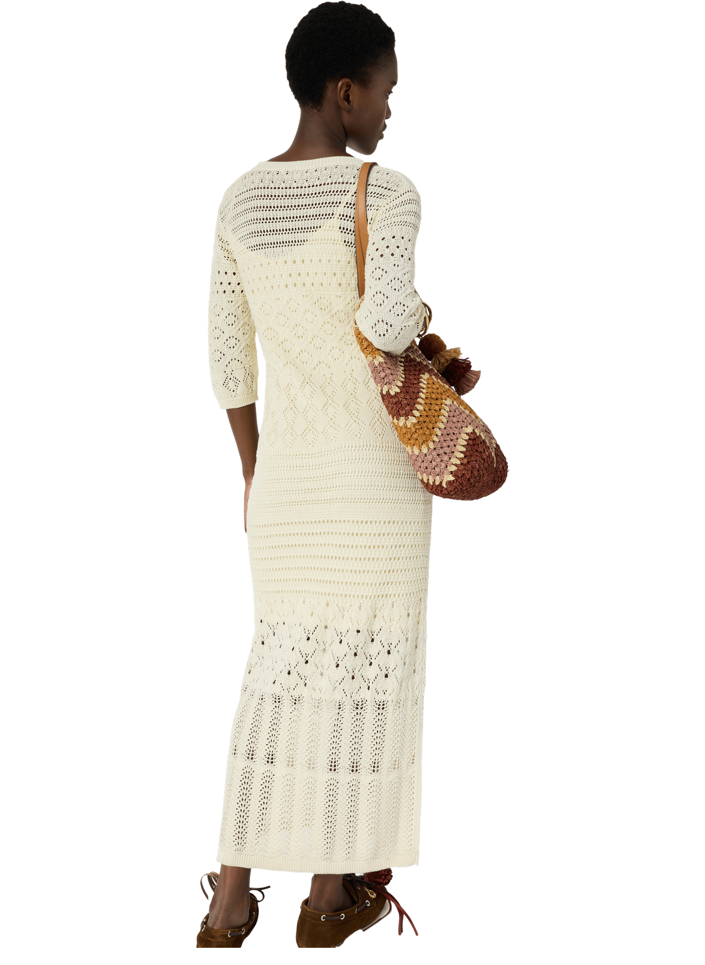 Robe longue en crochet - riana GERARD DAREL Beige