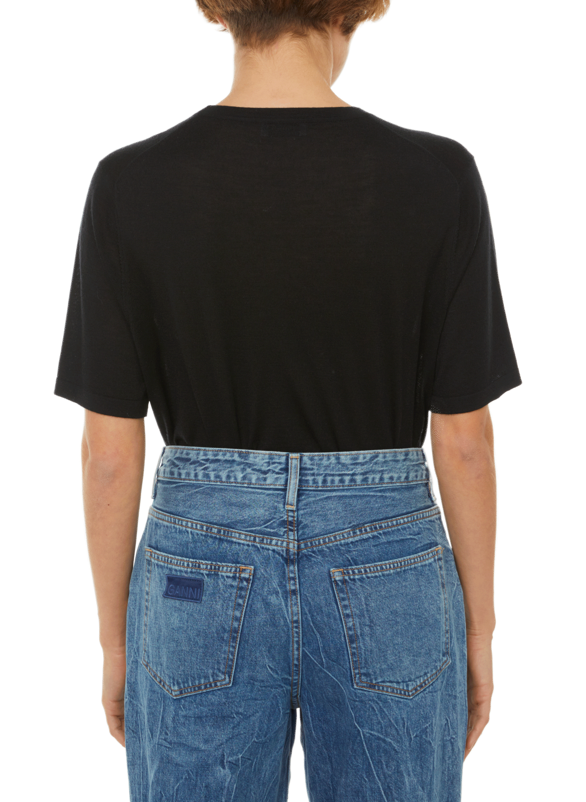 Cashmere T-shirt CRUSH COLLECTION Black