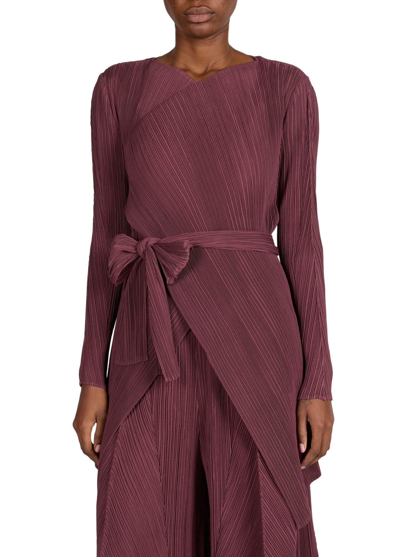 Pleated Jacket with Belt ADOLFO DOMINGUEZ Red