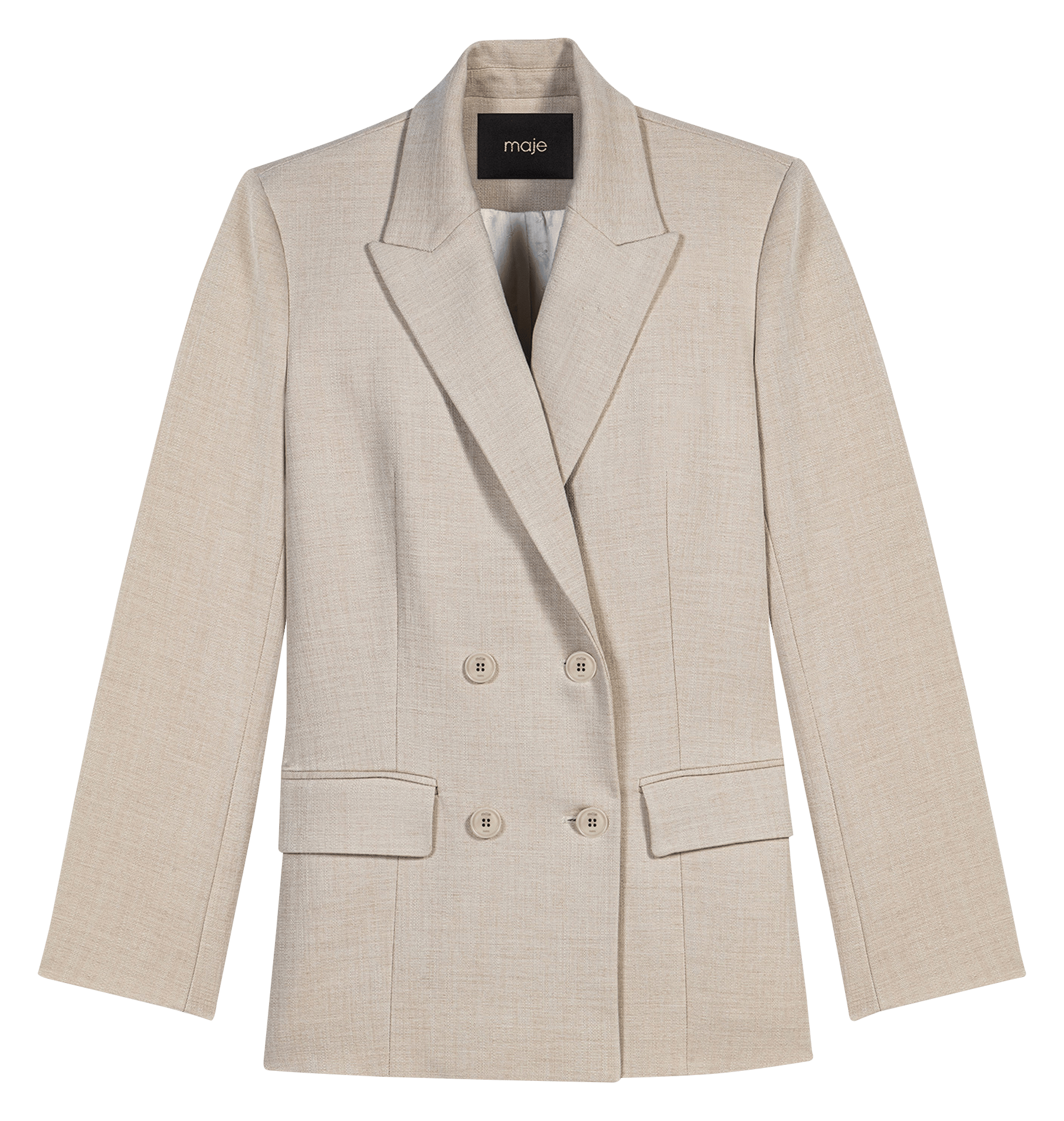 Veste col tailleur MAJE Beige