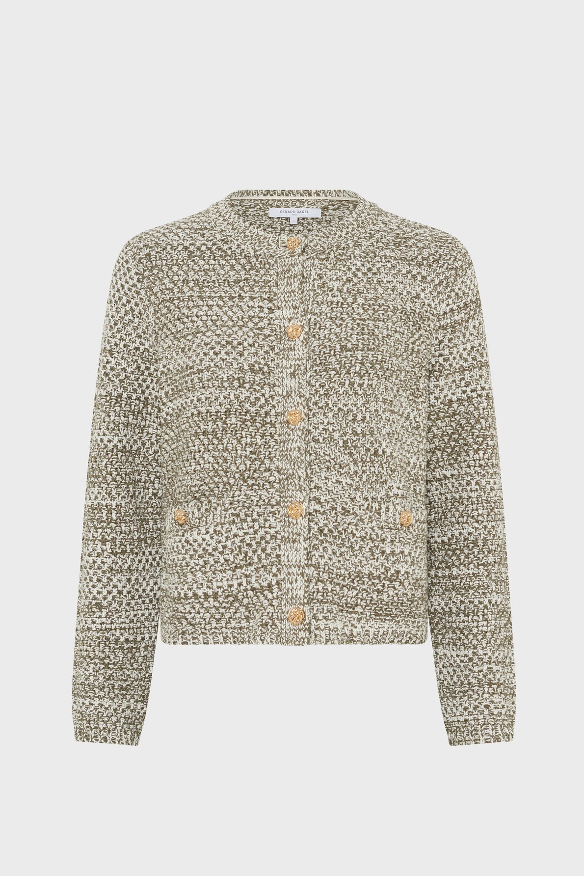 Gilet chiné à boutons dorés - leora GERARD DAREL Vert