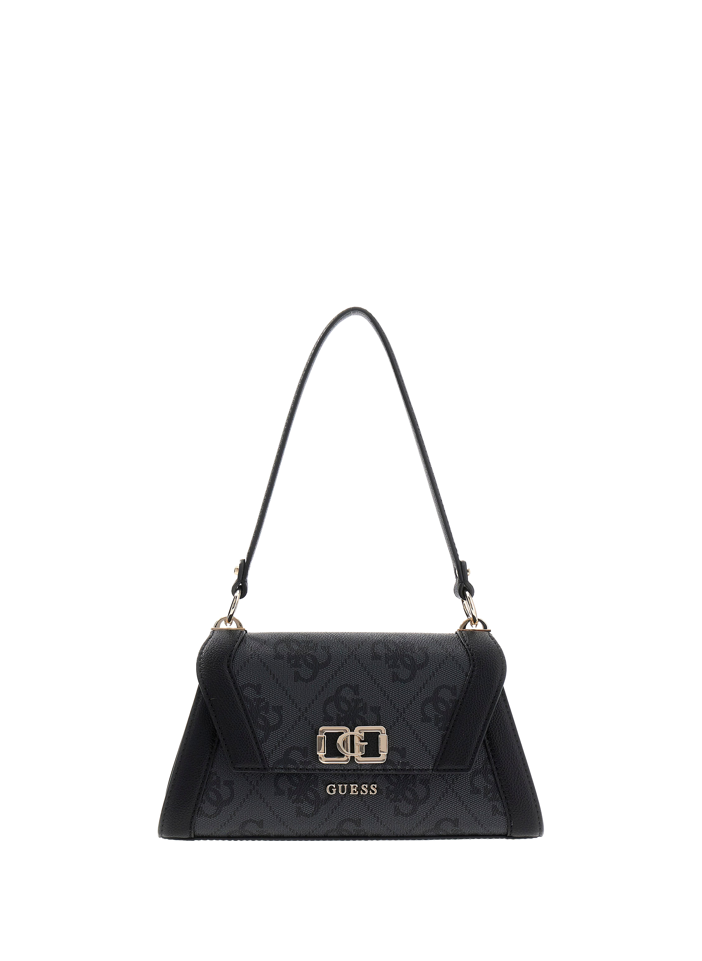 Sac porté épaule motif logo all over GUESS Gris