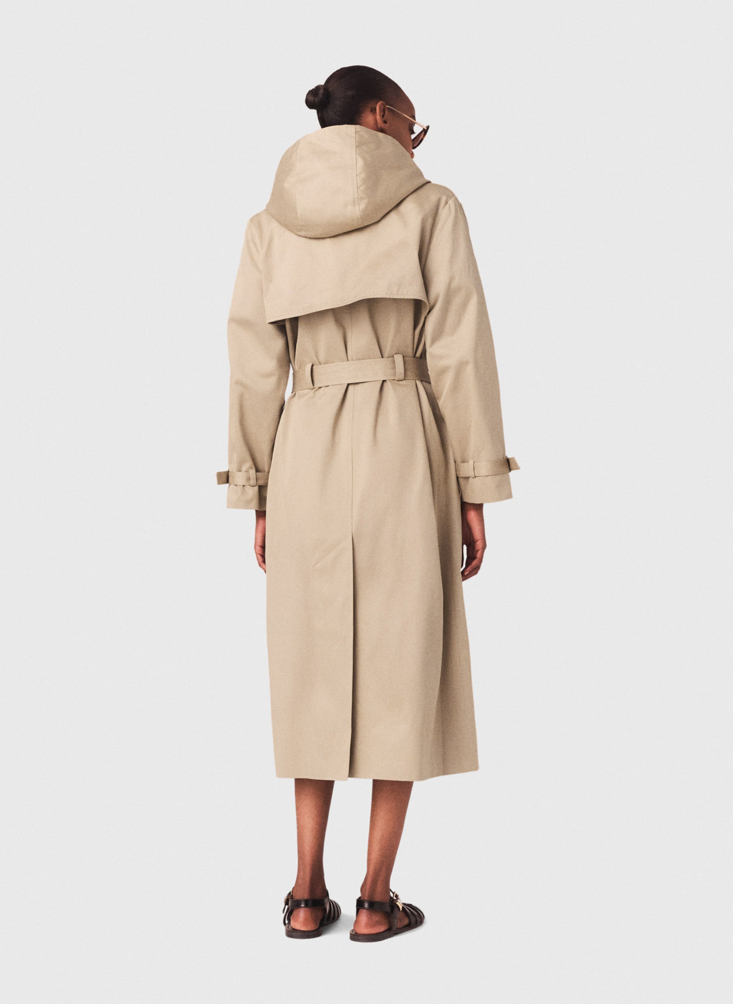 Trench ceinturé en coton MAJE Beige