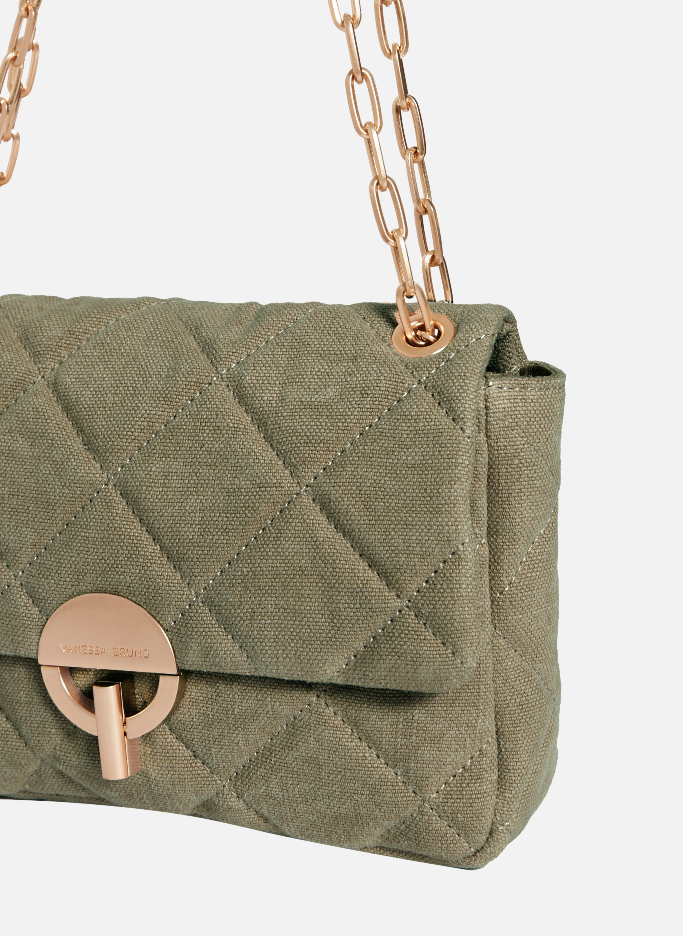 Grand sac moon en lin VANESSA BRUNO Vert