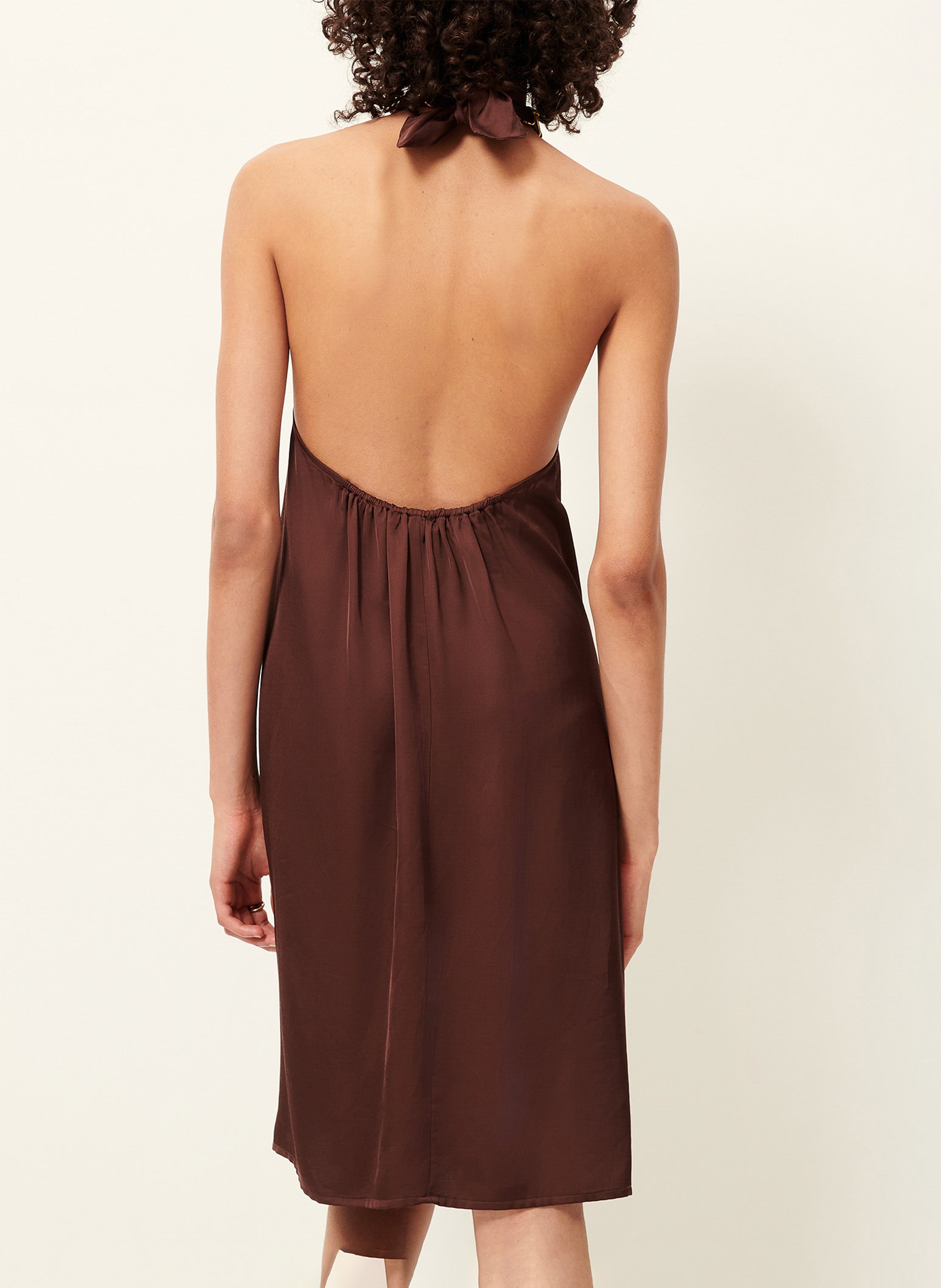 Robe courte ample unie eira SESSUN Marron