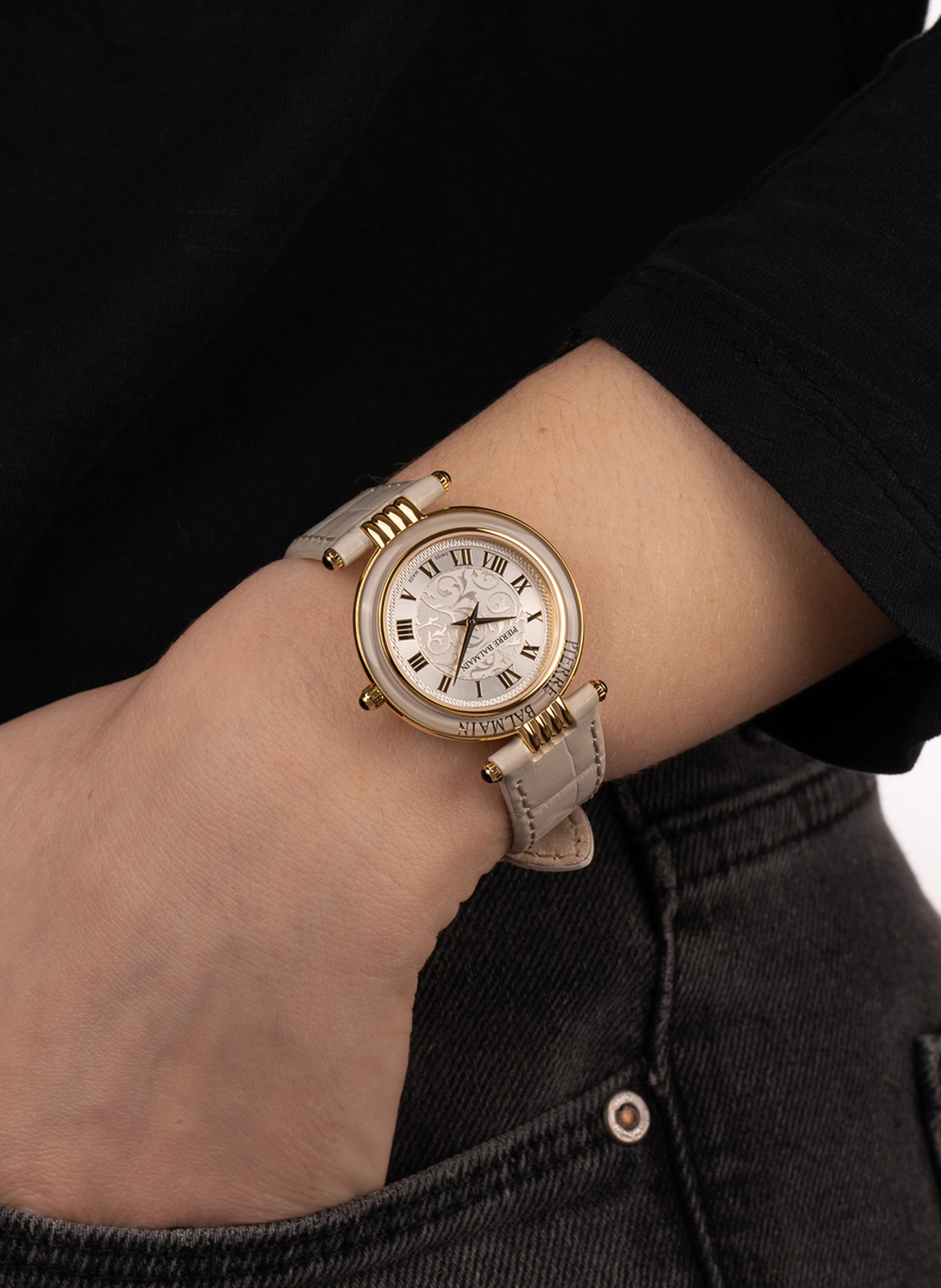 Montre quartz Haute Elegance en cuir de veau BALMAIN WATCHES Doré