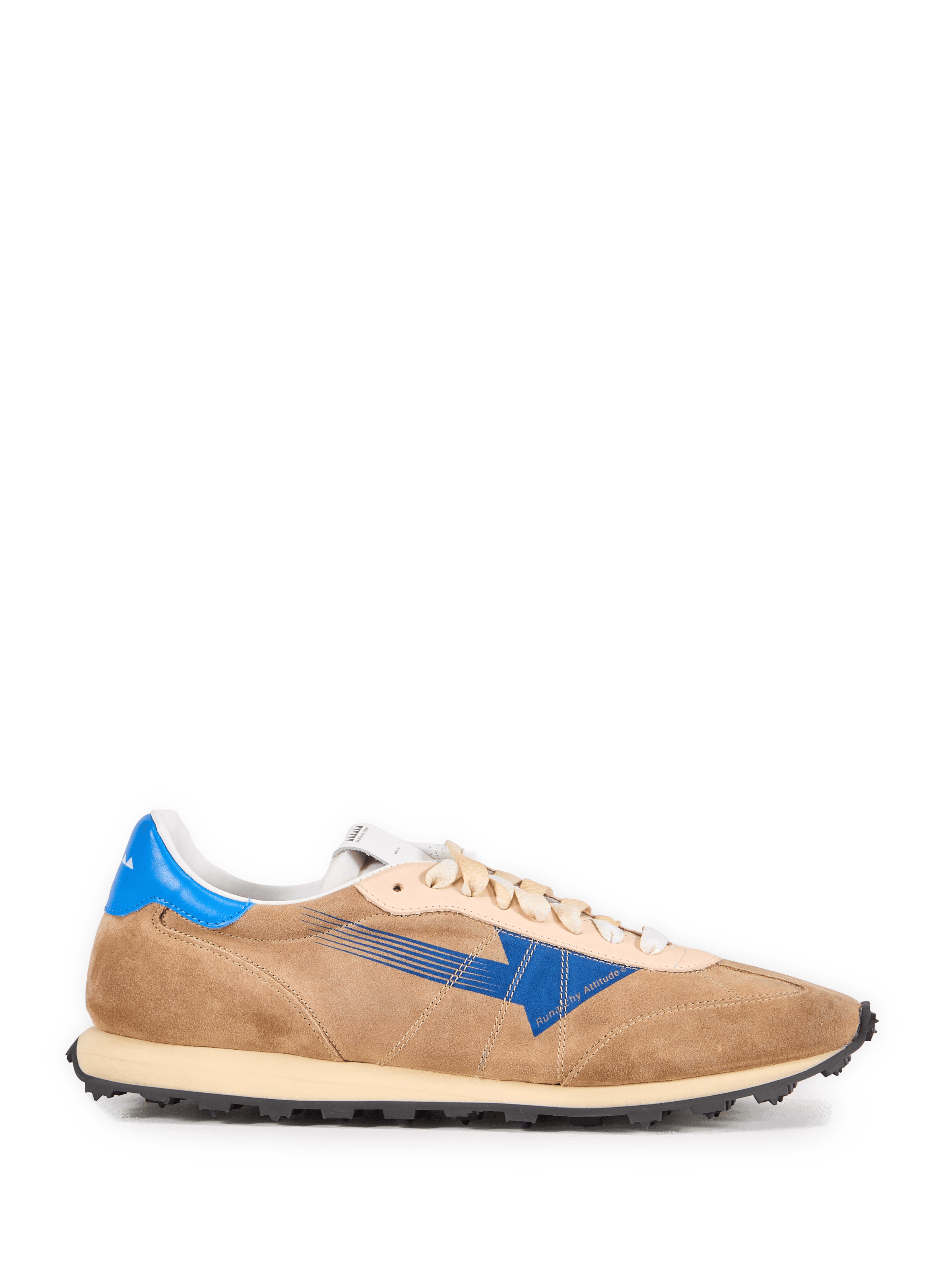 Baskets en cuir suédé mélangé RUN OF Beige