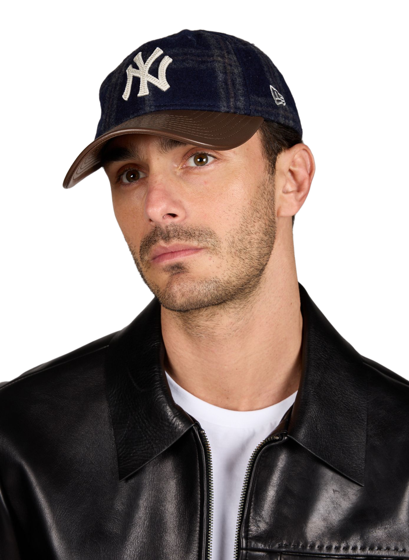 Wool and leather logo cap NEW ERA Blue