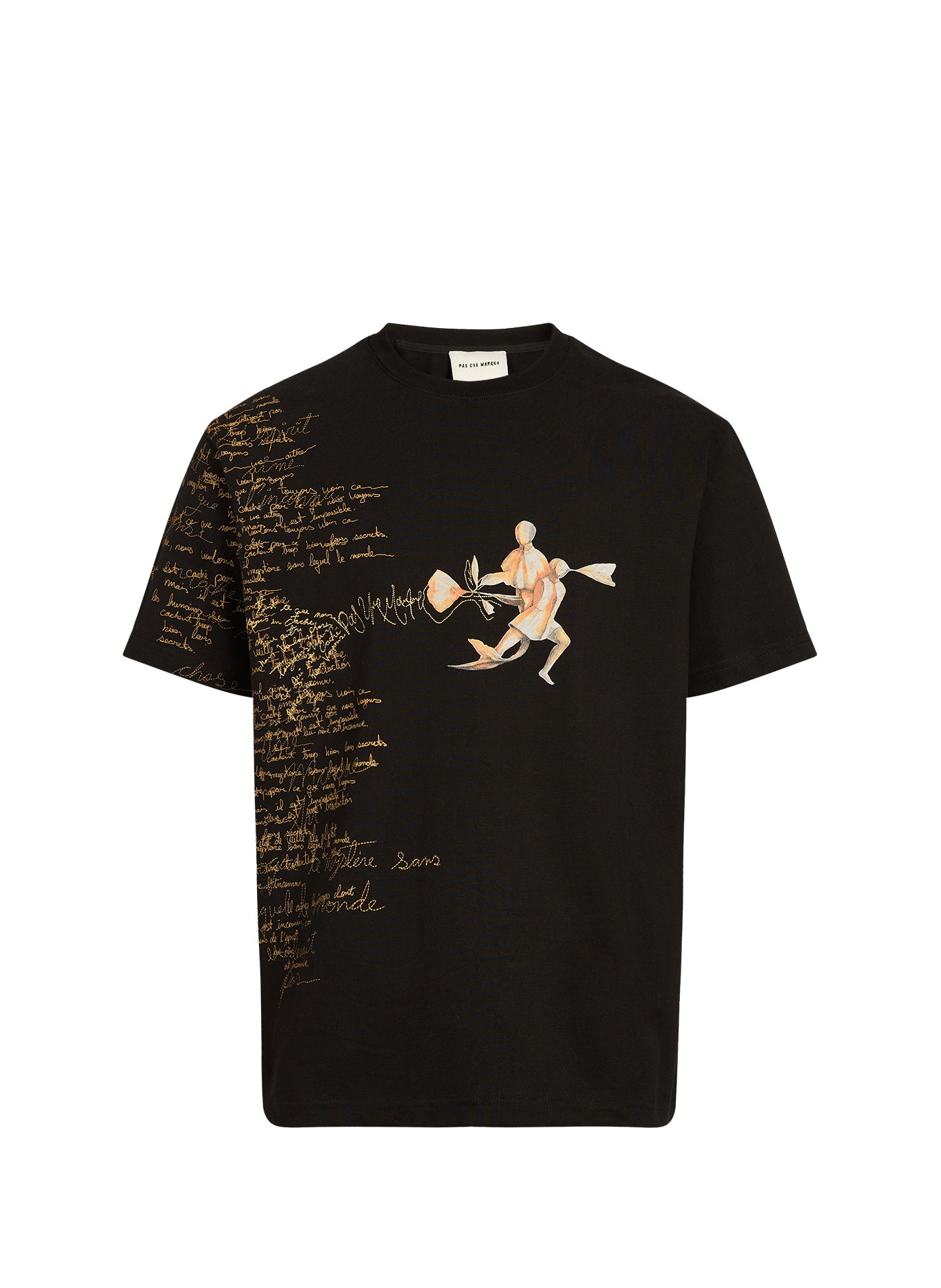 Biker-style cotton t-shirt PAS UNE MARQUE Black