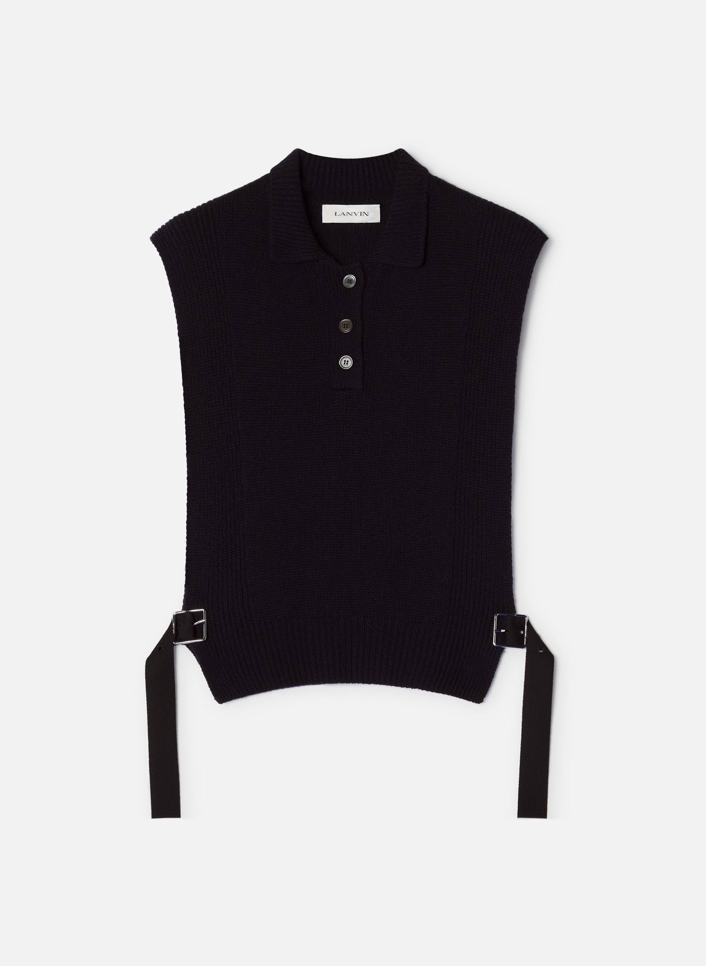 Pull sans manches en cachemire LANVIN Bleu