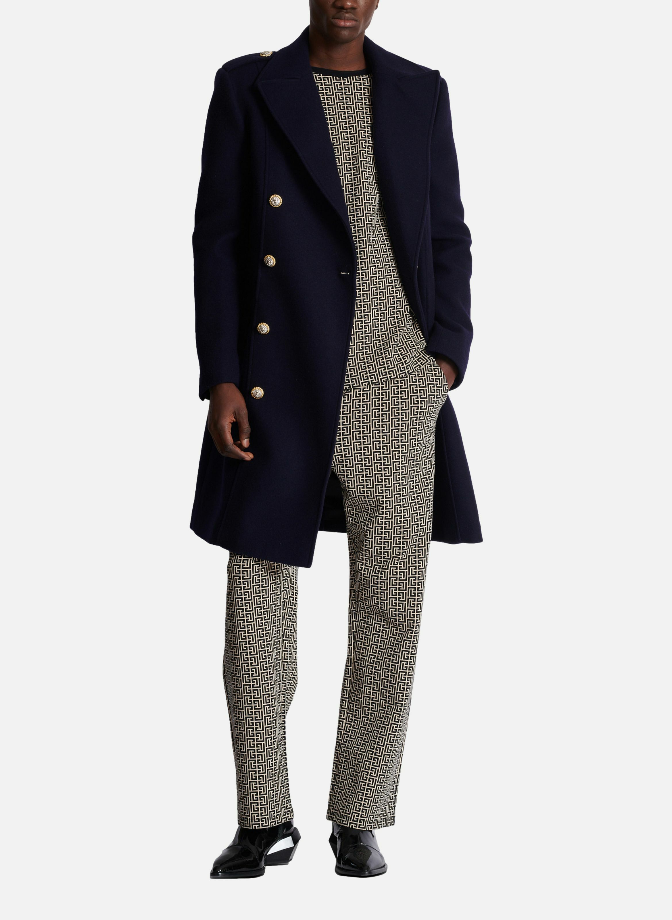 T-shirt en jacquard monogramme pb labyrinthe BALMAIN Noir