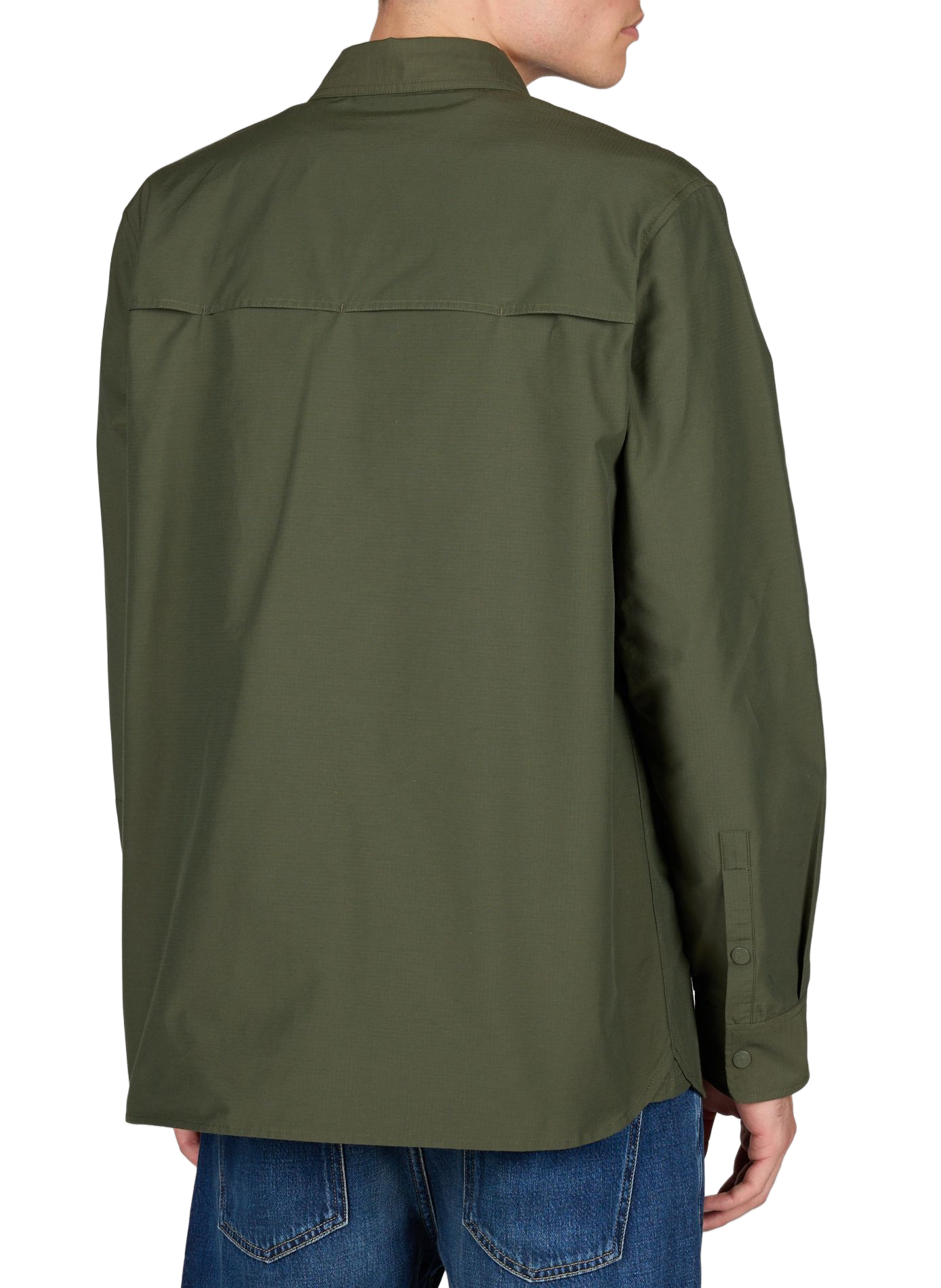 Solid overshirt with classic collar AIGLE Khaki