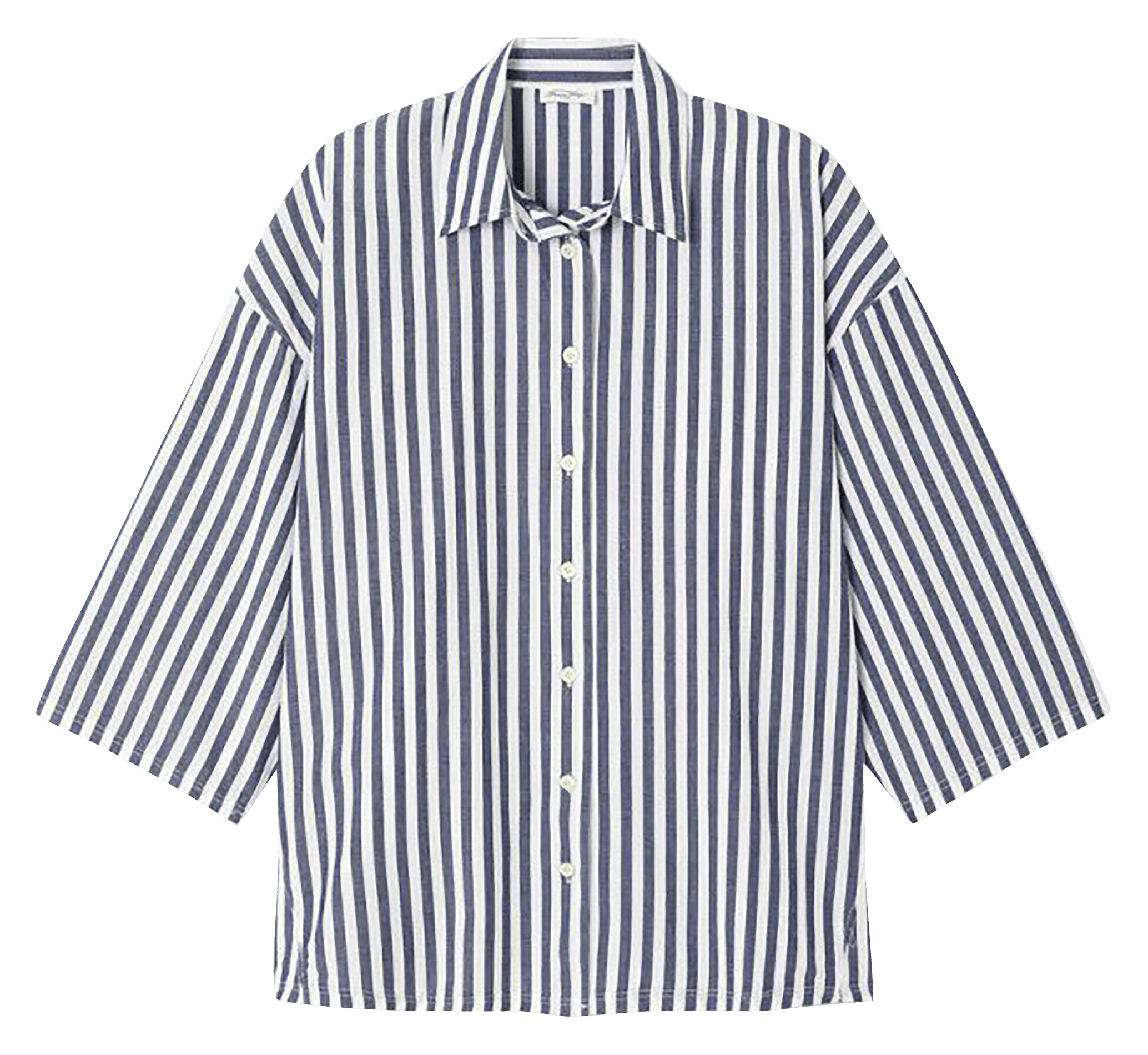 Chemise longue ample rayée vextown AMERICAN VINTAGE Blanc