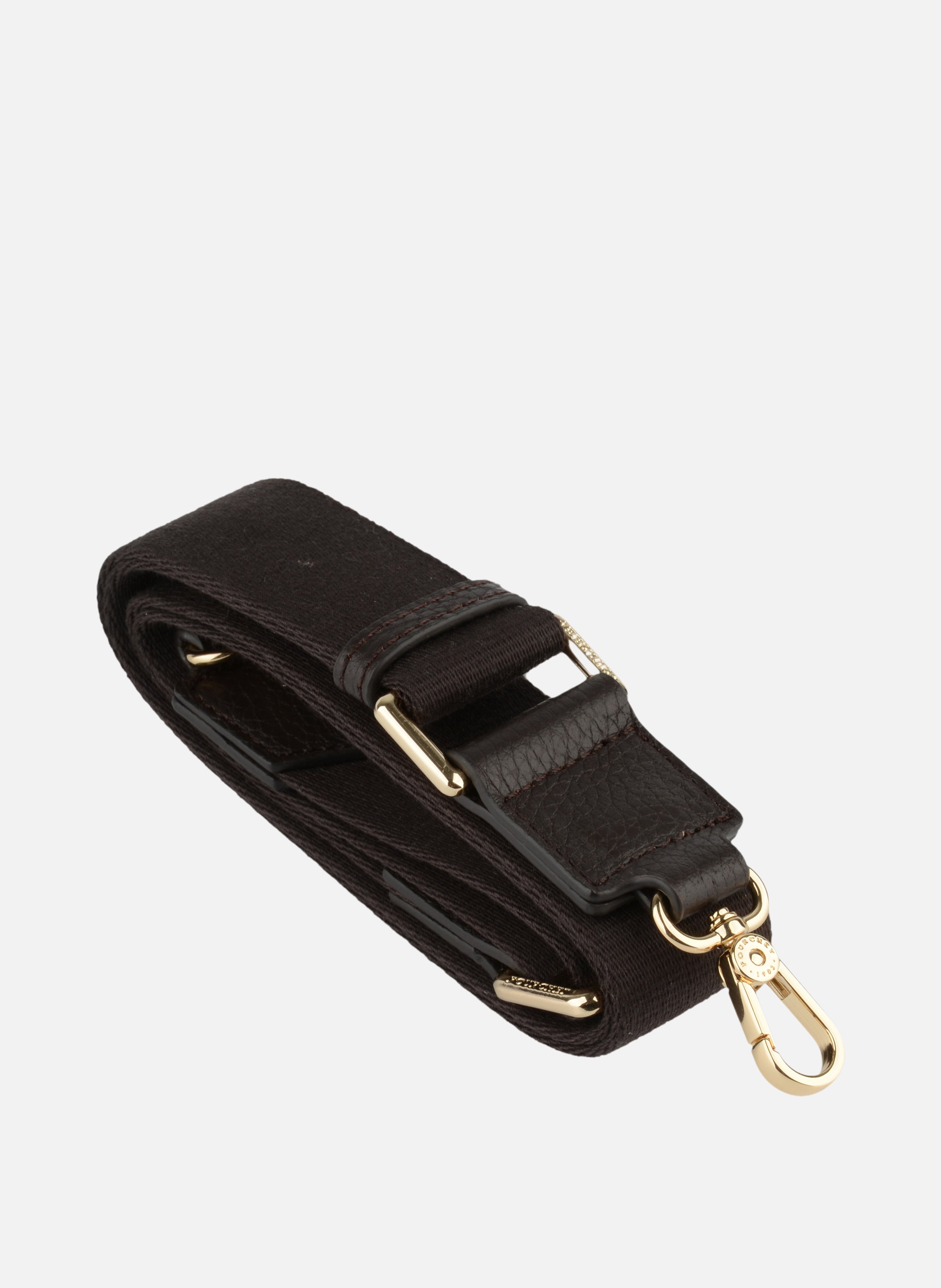 Bandoulière | bandoulière de sac en coton garni cuir | Bleu POURCHET Femme