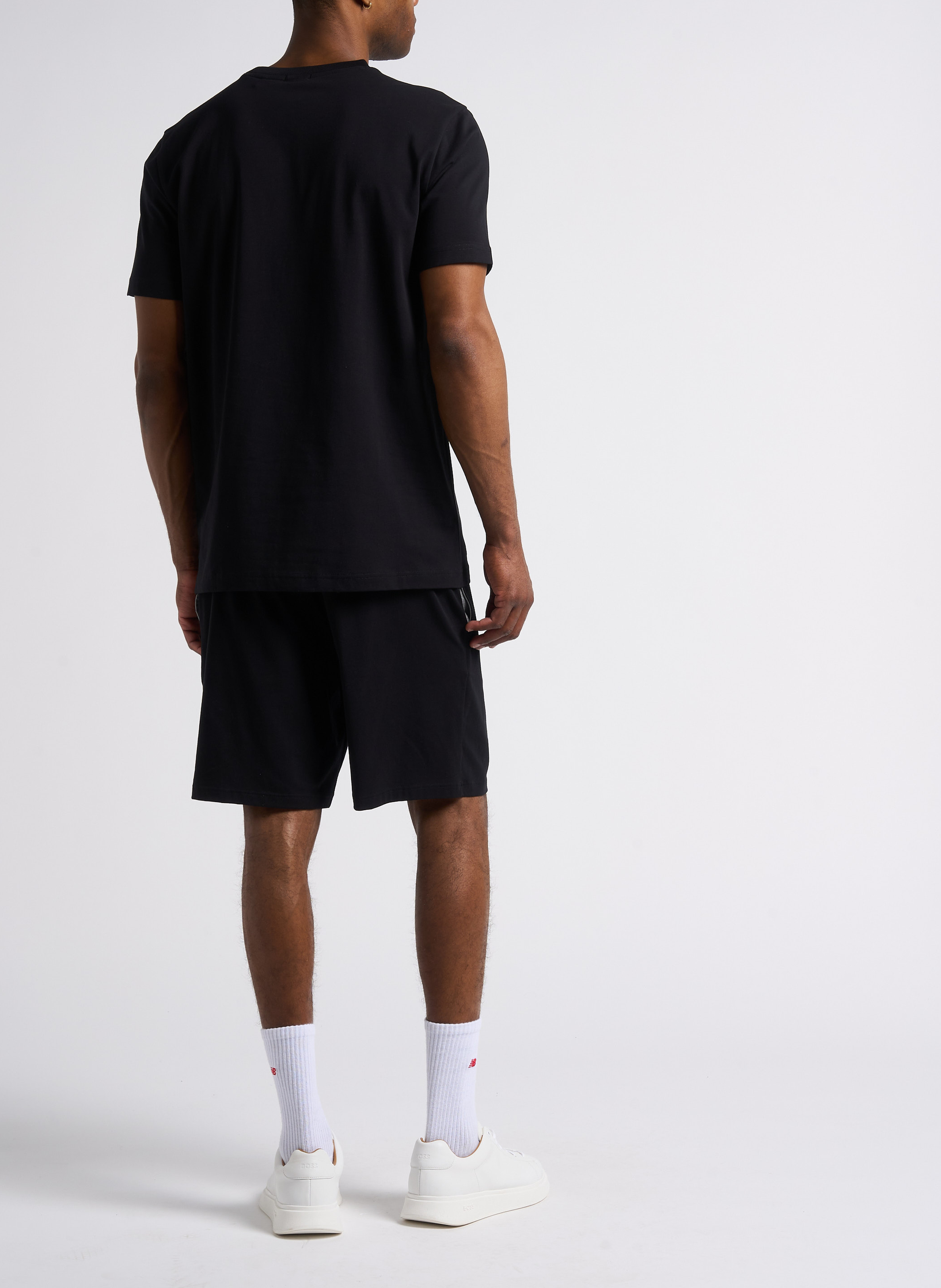 Short de pyjama en coton mélangé BOSS Noir