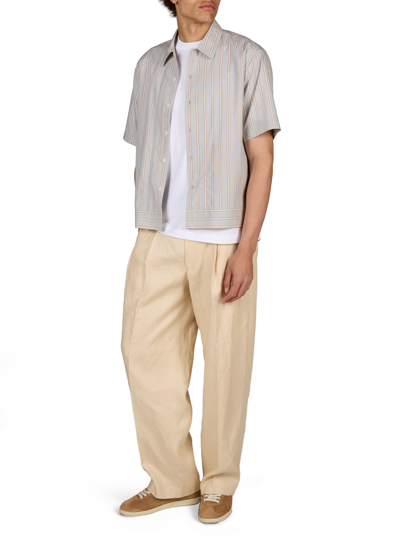 Reed striped shirt in a blend of cotton and linen NN.07 Multicolour