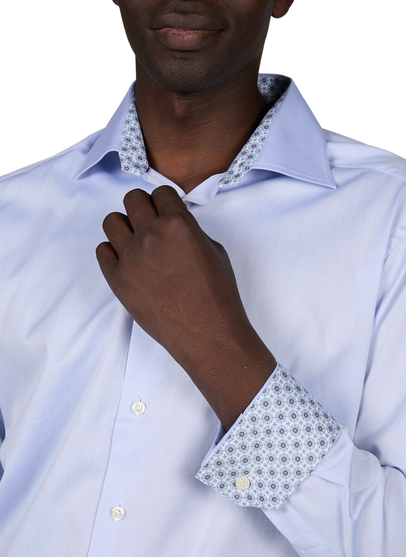 Straight classic collar shirt in cotton ETON Blue