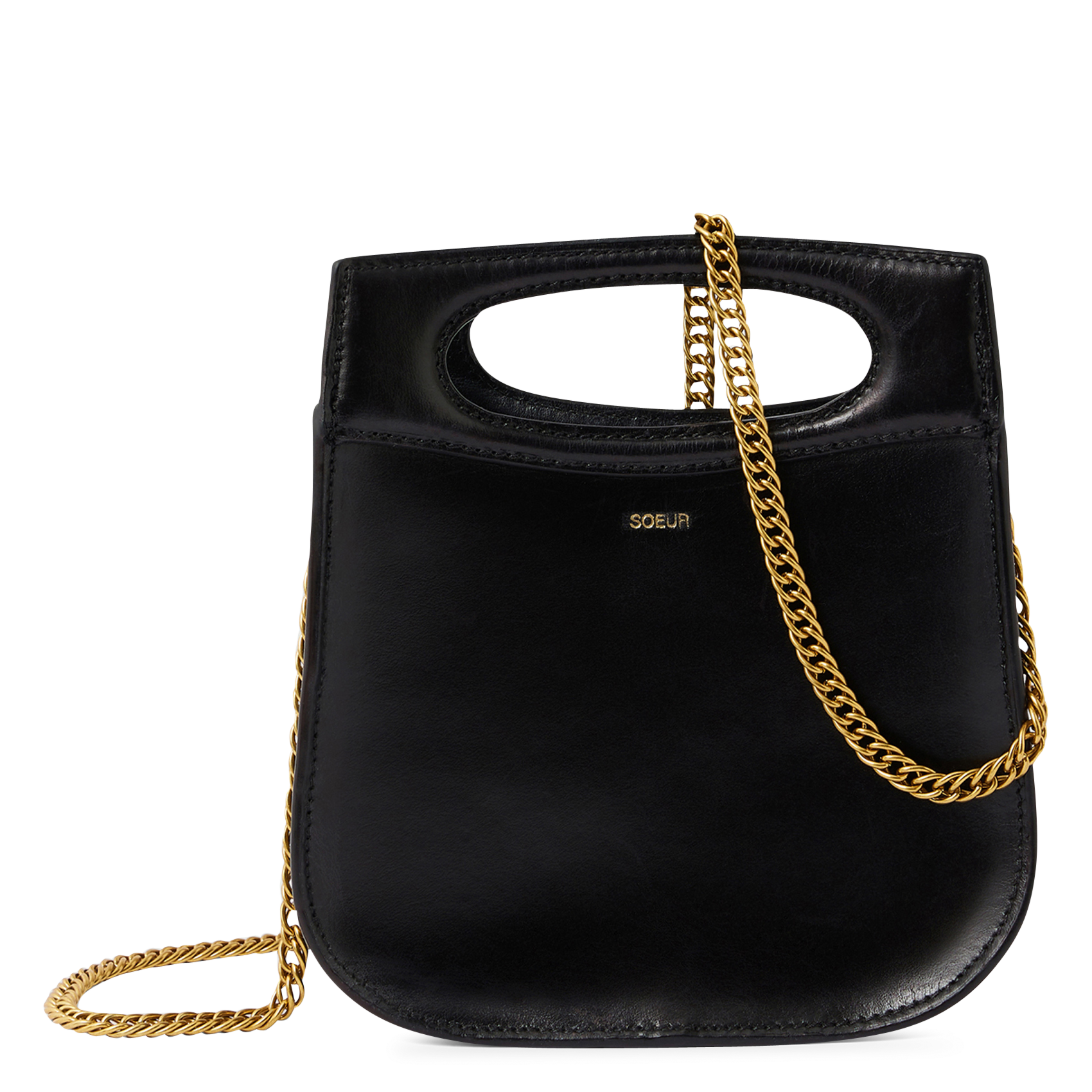 Sac bandoulière en cuir cheri mini SOEUR Noir