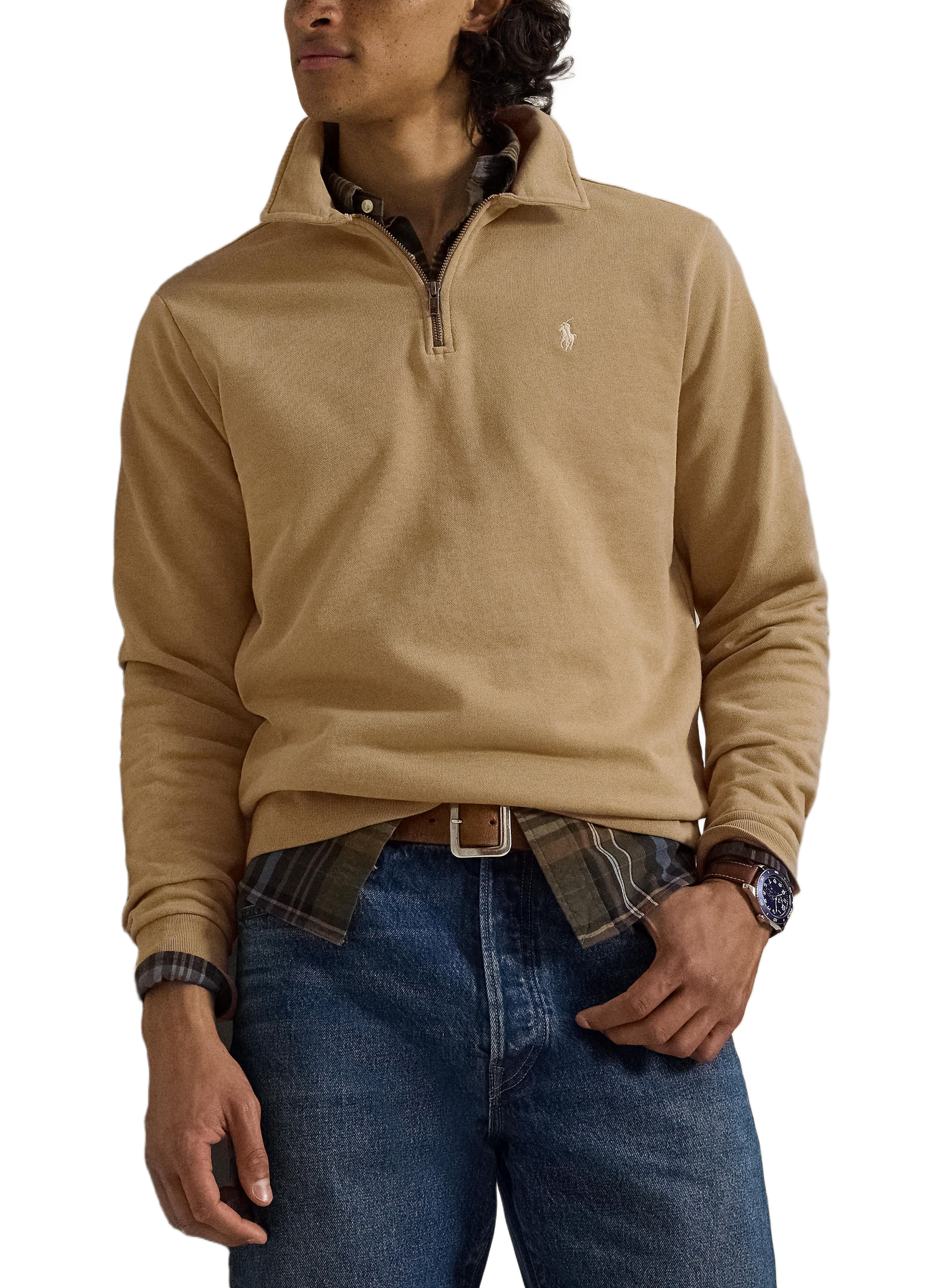 Pull droit à col classique en coton  POLO RALPH LAUREN Beige