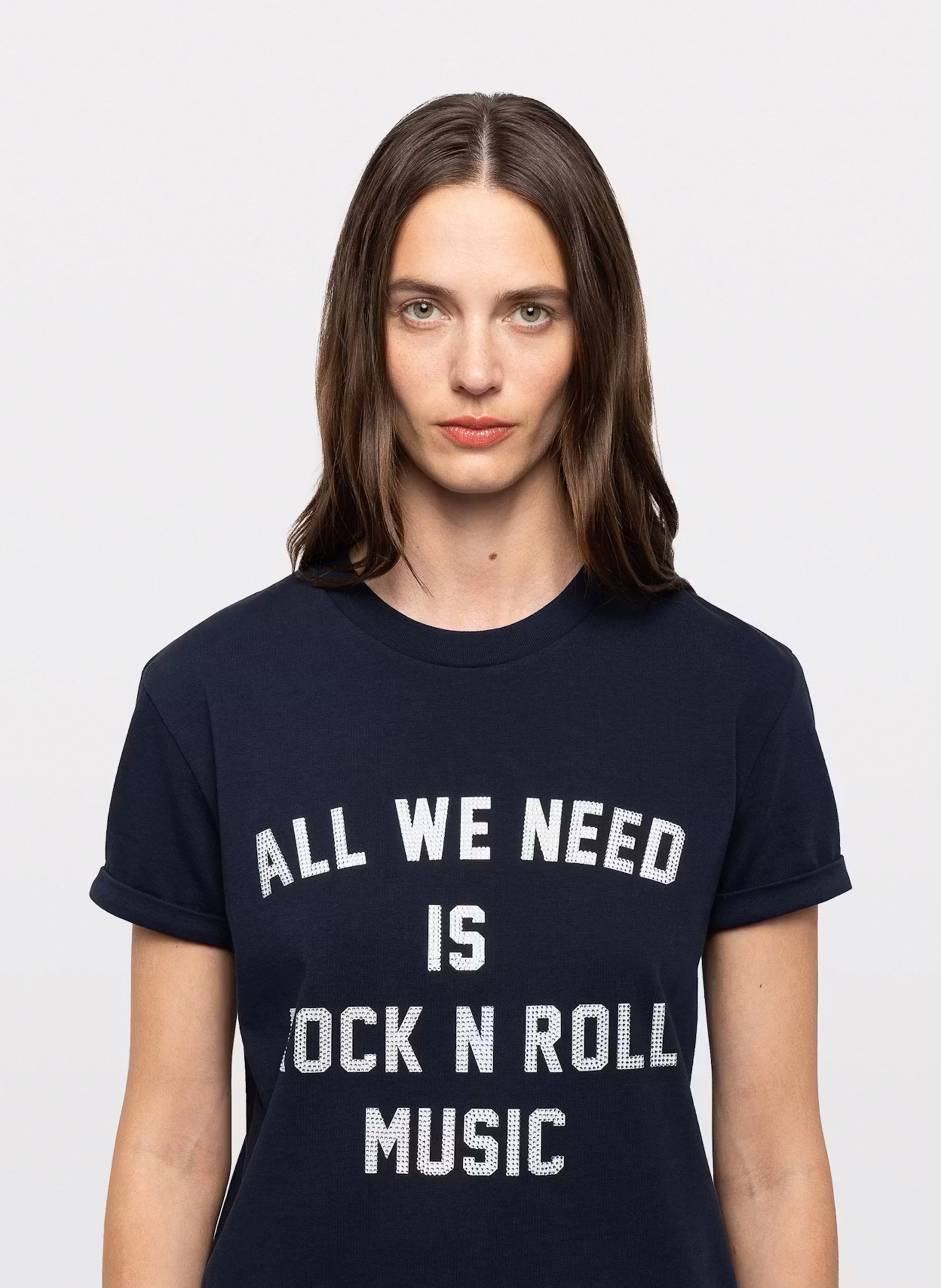 Tee-shirt col rond en coton walko ZADIG&VOLTAIRE Bleu