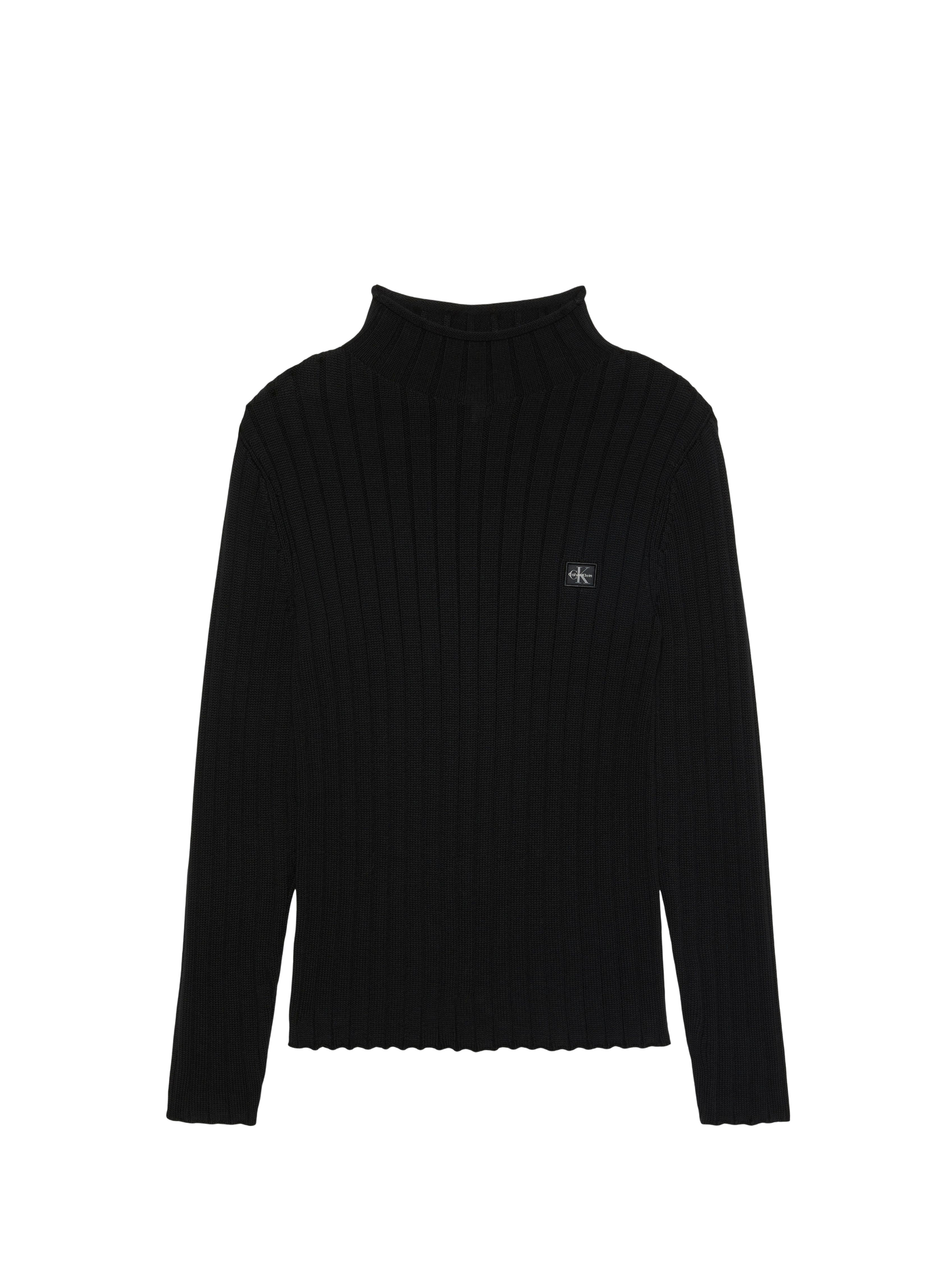 Cotton high-neck logo sweater CALVIN KLEIN Black