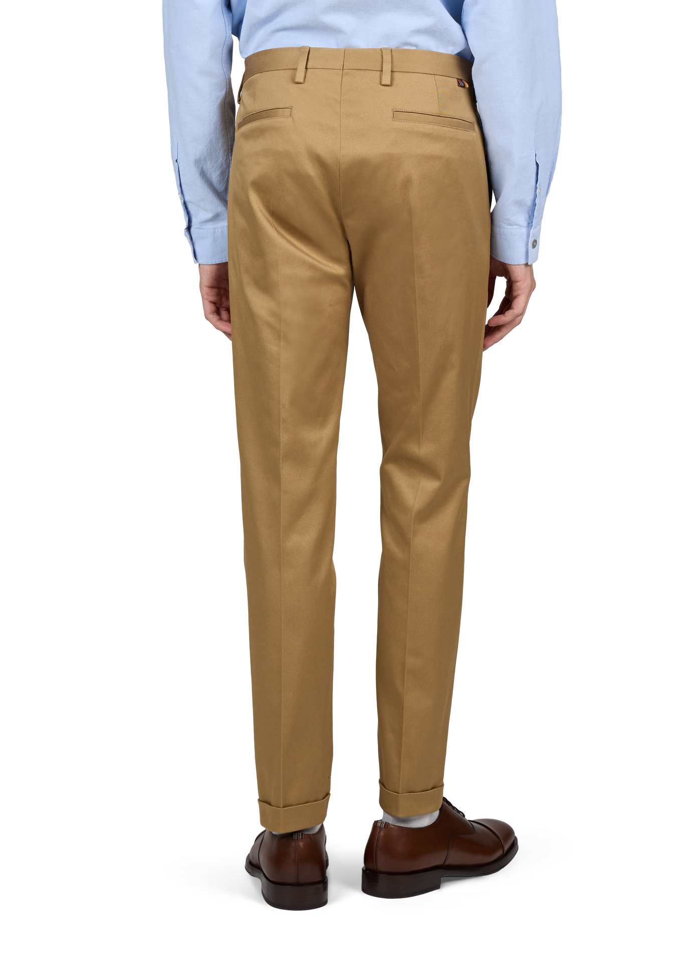 Pantalon chino slim à taille basse en coton mélangé PAUL SMITH Marron
