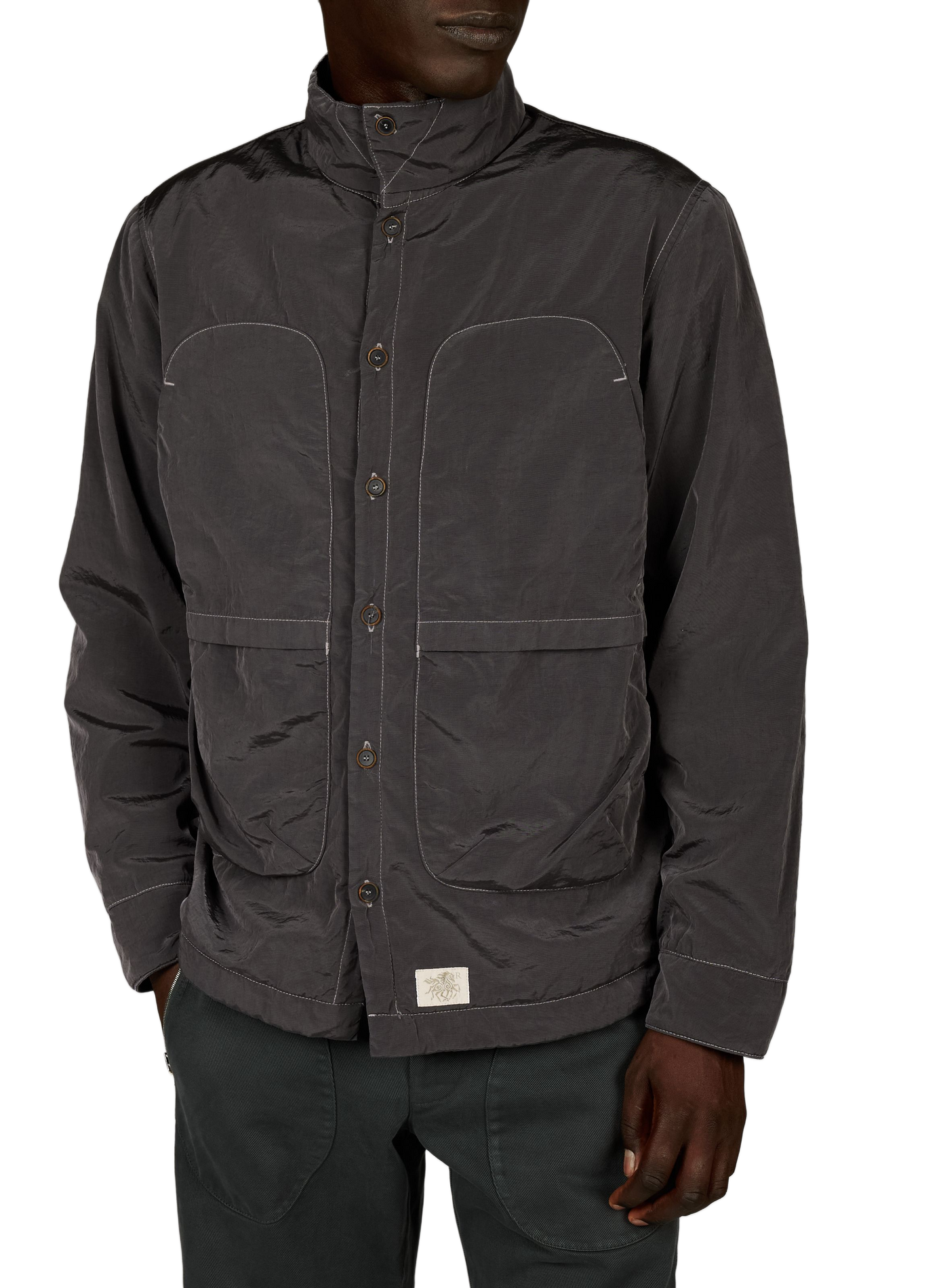 Light straight jacket with high collar RANRA Grey