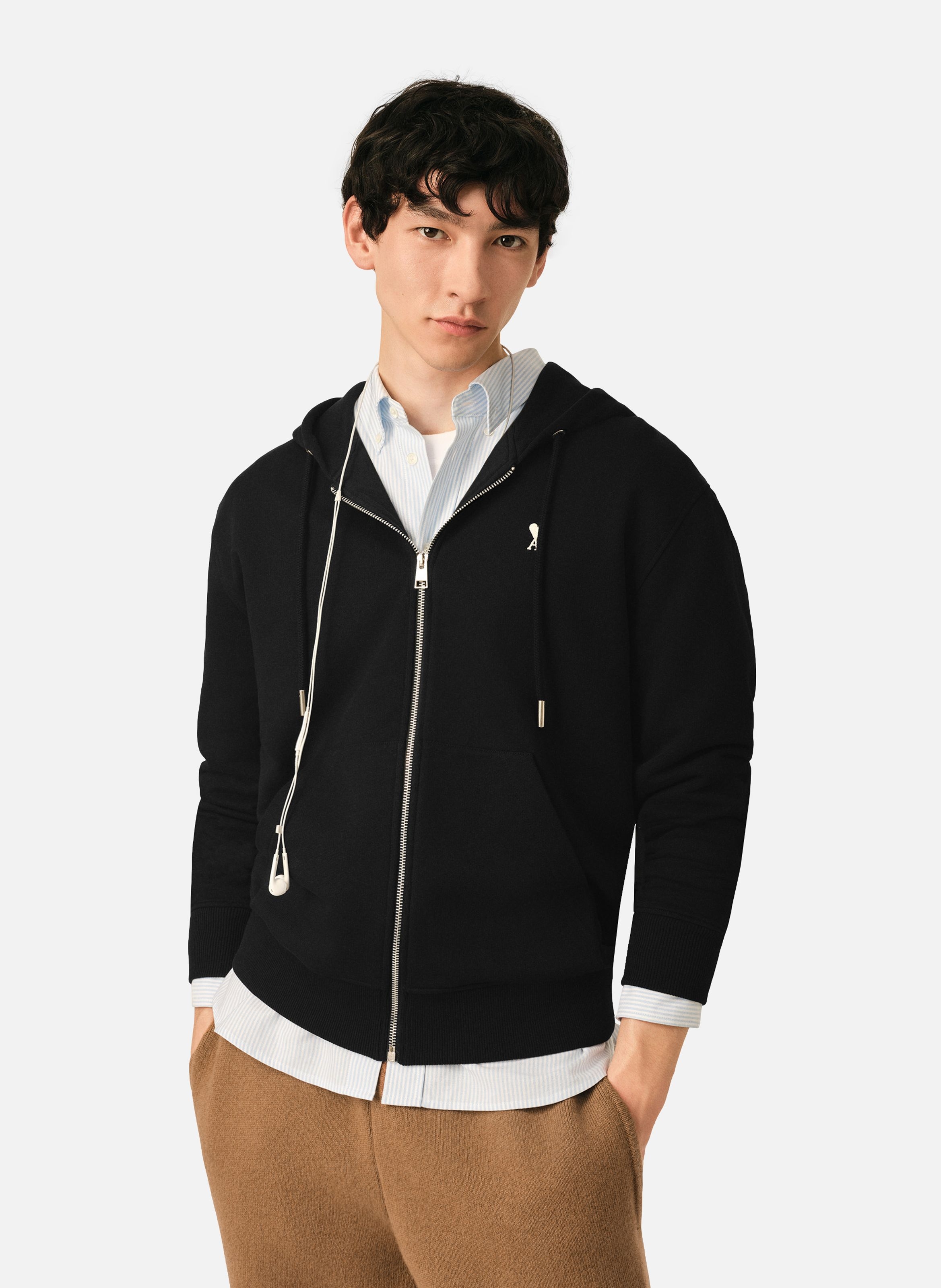 Hoodie zippé ami de coeur en coton | Noir AMI PARIS Homme