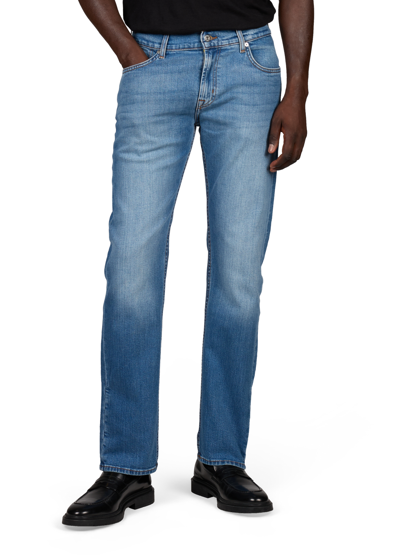 Gerader Jeans aus Baumwollmischung 7 FOR ALL MANKIND Blau