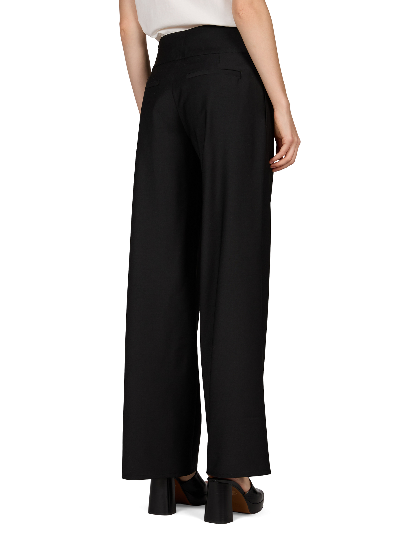 Wide-leg trousers with plain belt THINKING MU Black
