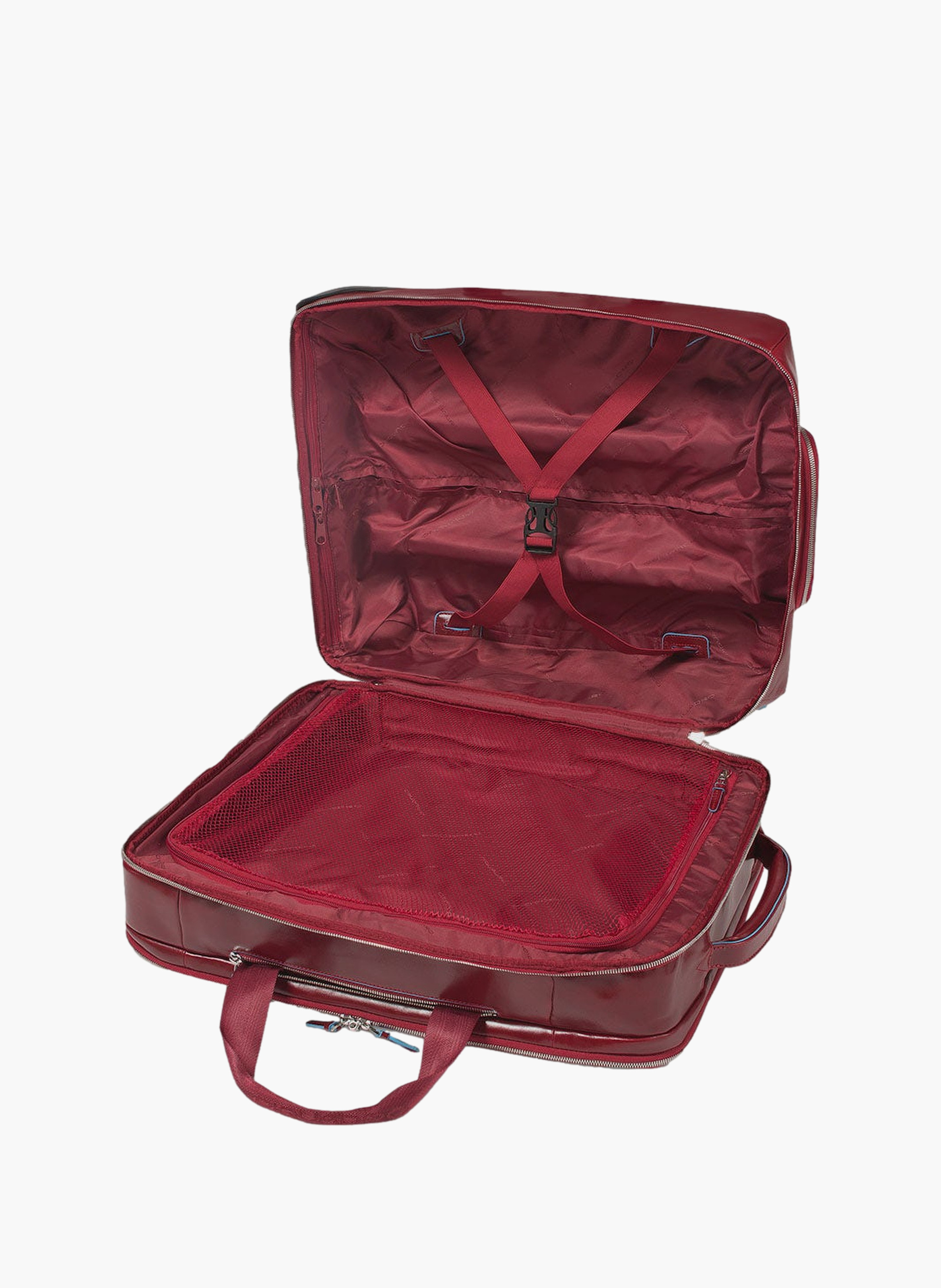 Valise à roulettes cabine avec coque à vêtements | Rouge PIQUADRO Homme