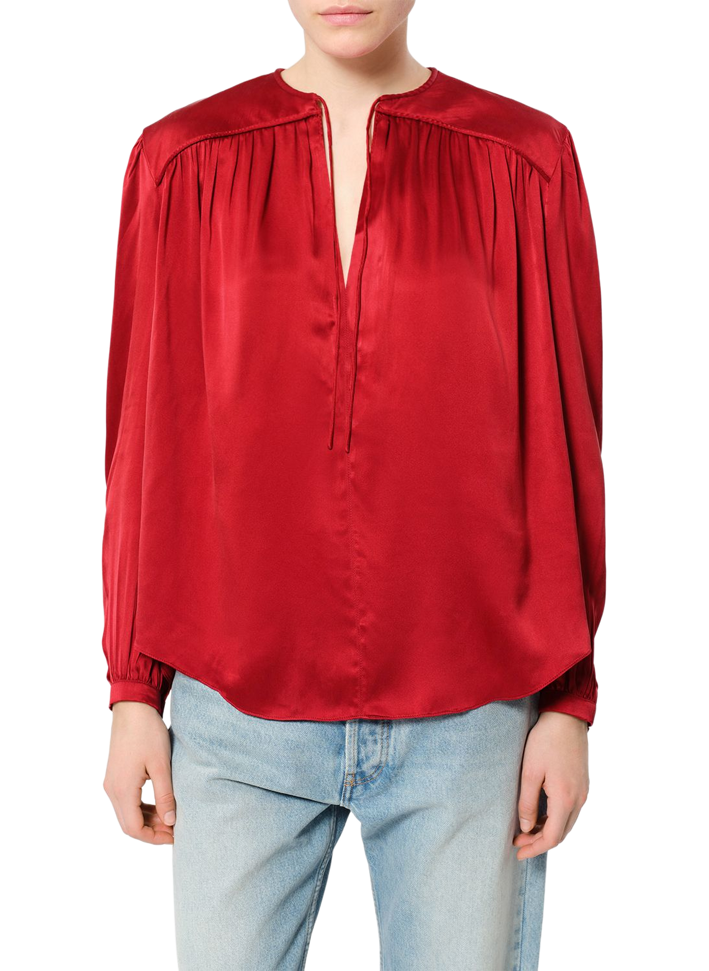 LARAYA Bluse aus fließendem Seidensatin ISABEL MARANT Rot
