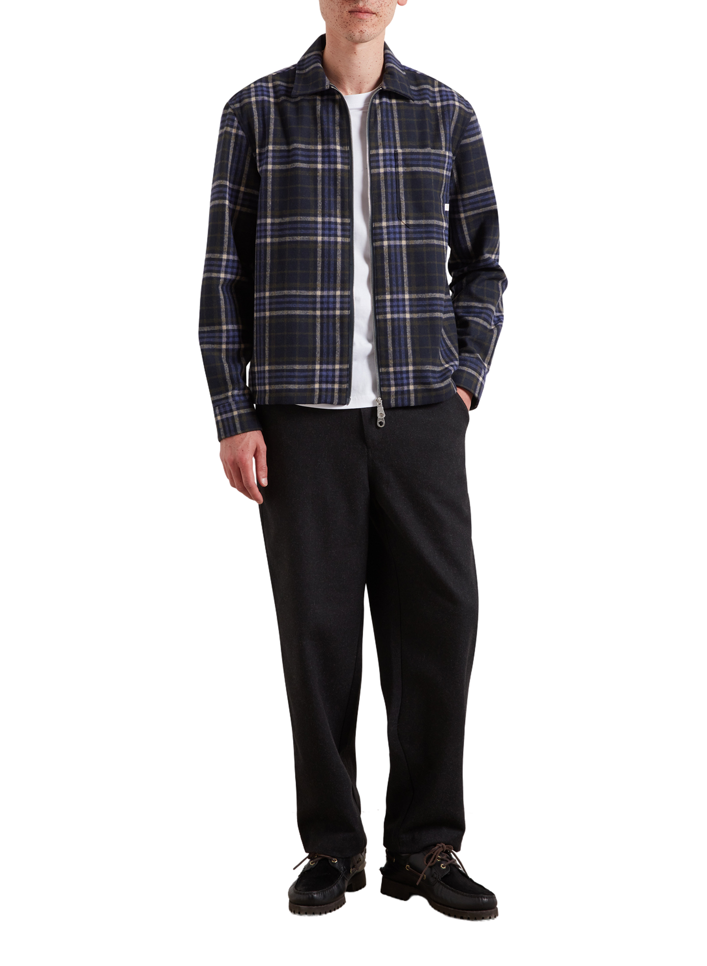 Veste droite manches longues à carreaux  FARAH Blau