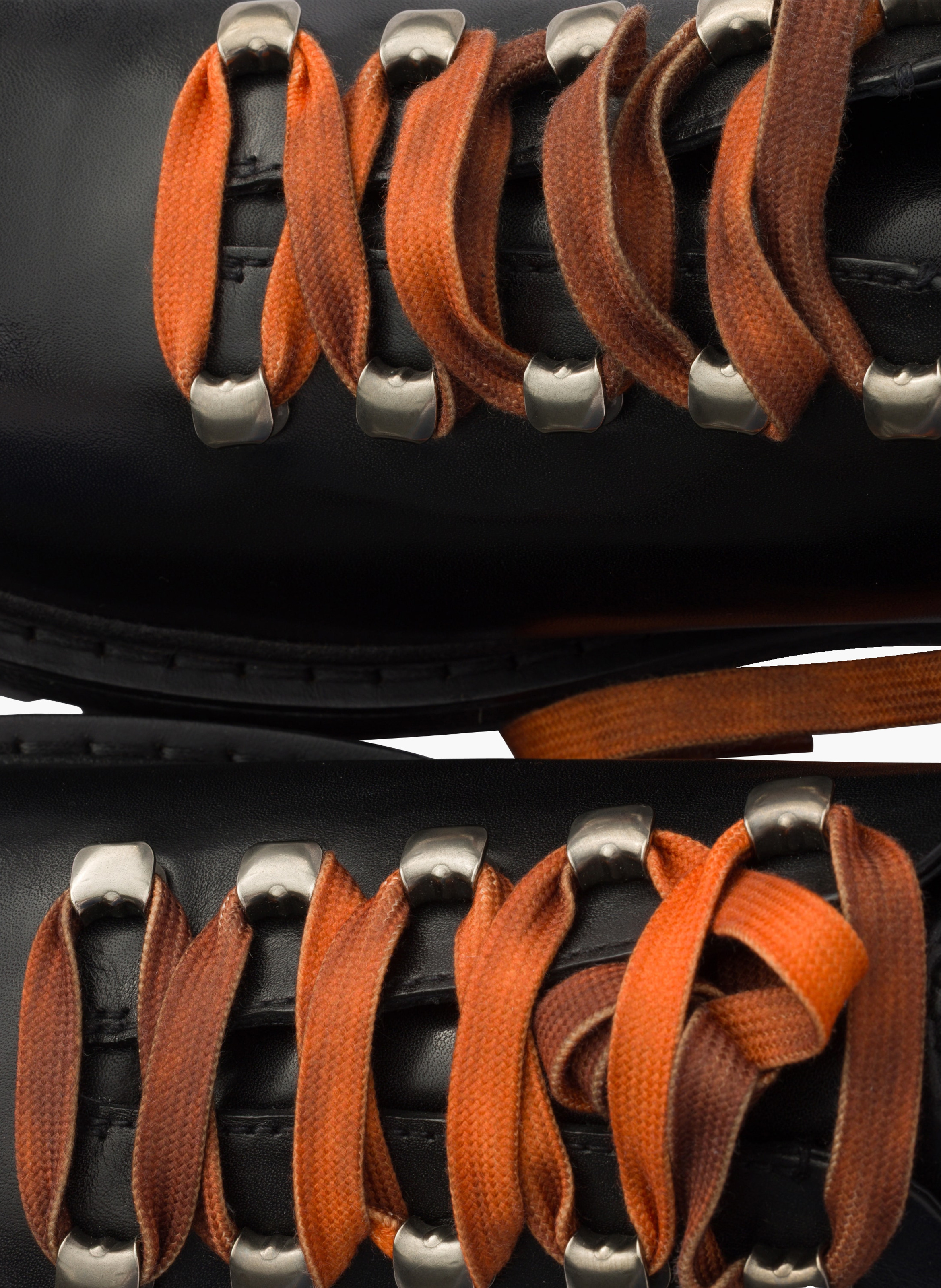 Chaussures à lacets en cuir vieilli PRADA Noir
