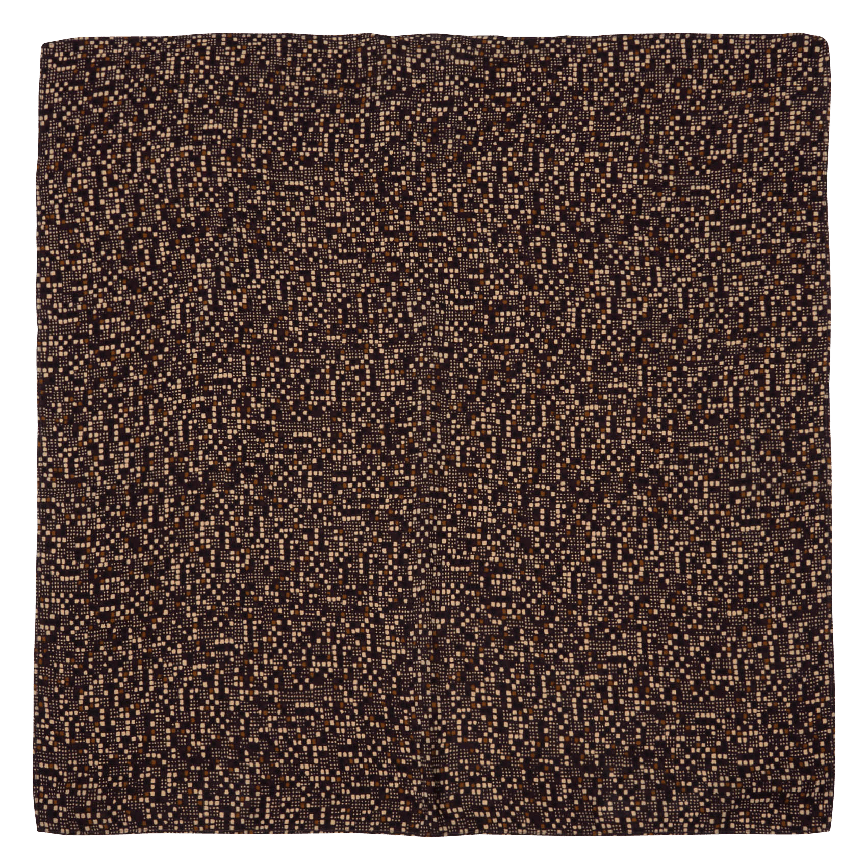 Foulard carré à imprimé exclusif en crêpe scarvi SESSUN Marron